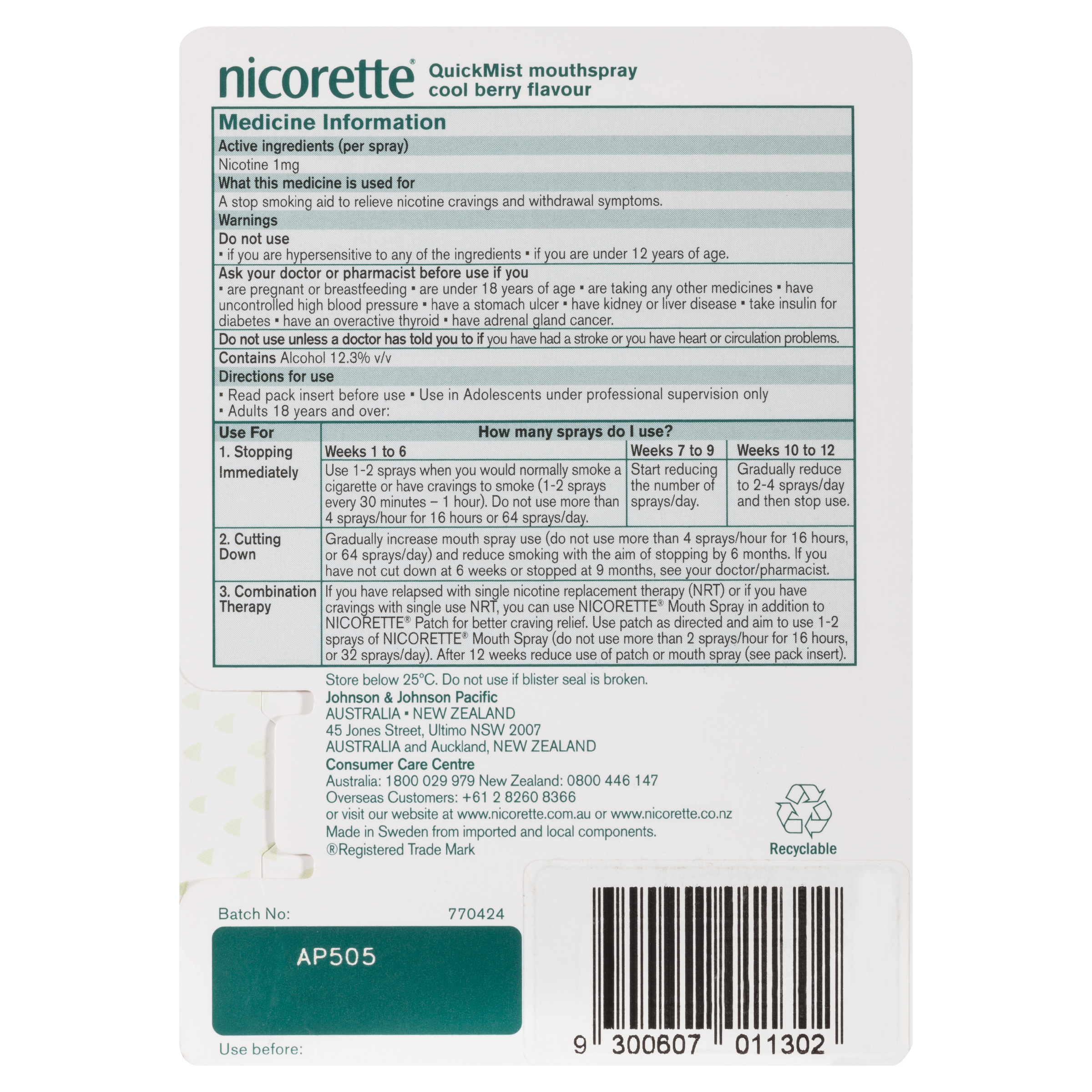 NICORETTE QUICKMIST COOL BERRY 150 SPRAYS - Image 2