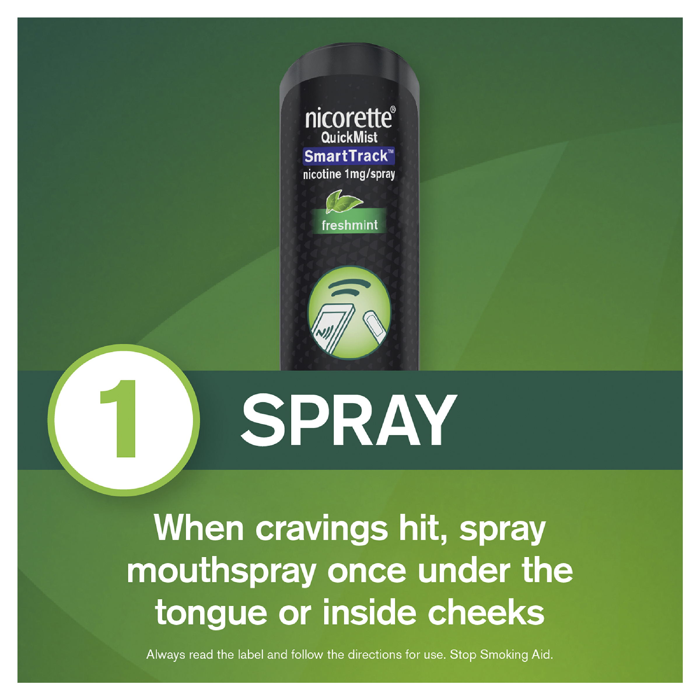 NICORETTE QUICKMIST SMARTTRACK FRESHMINT 150 SPRAYS - Image 2