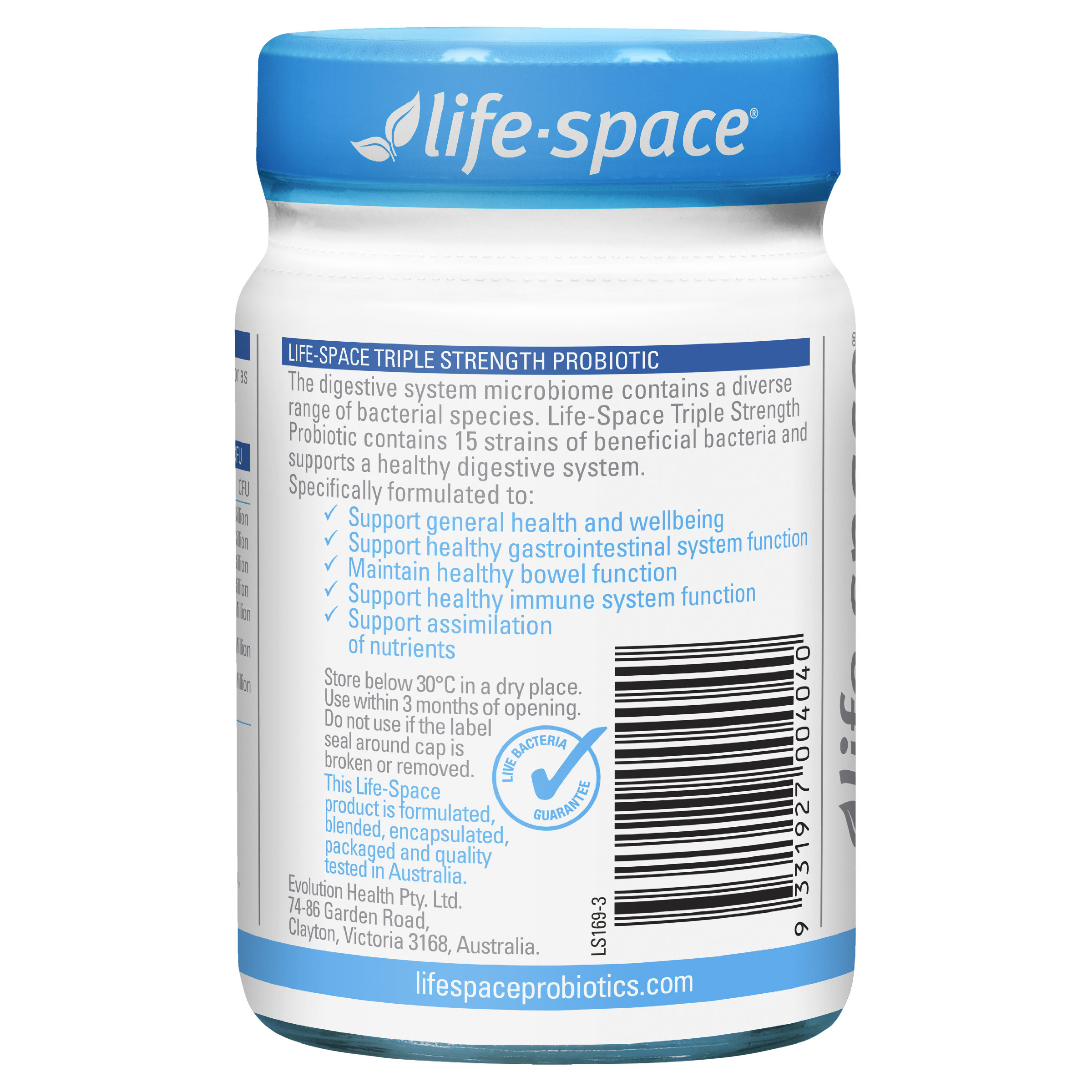LIFE SPACE TRIPLE STRENGTH PROBIOTIC 30 CAPSULES - Image 2