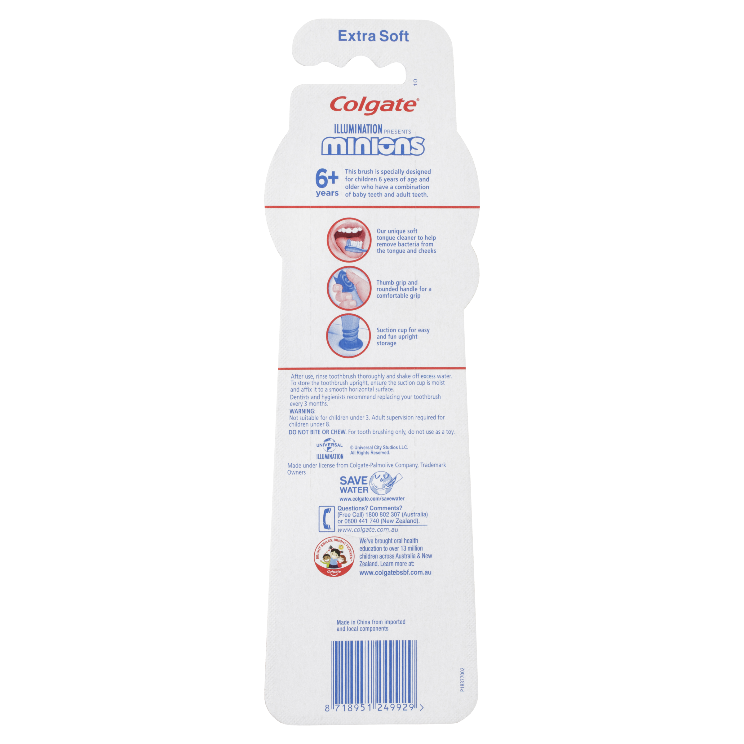 COLGATE TOOTHBRUSH KIDS MINONS +6 YEARS EXTRA SOFT 2 PACK - Image 2