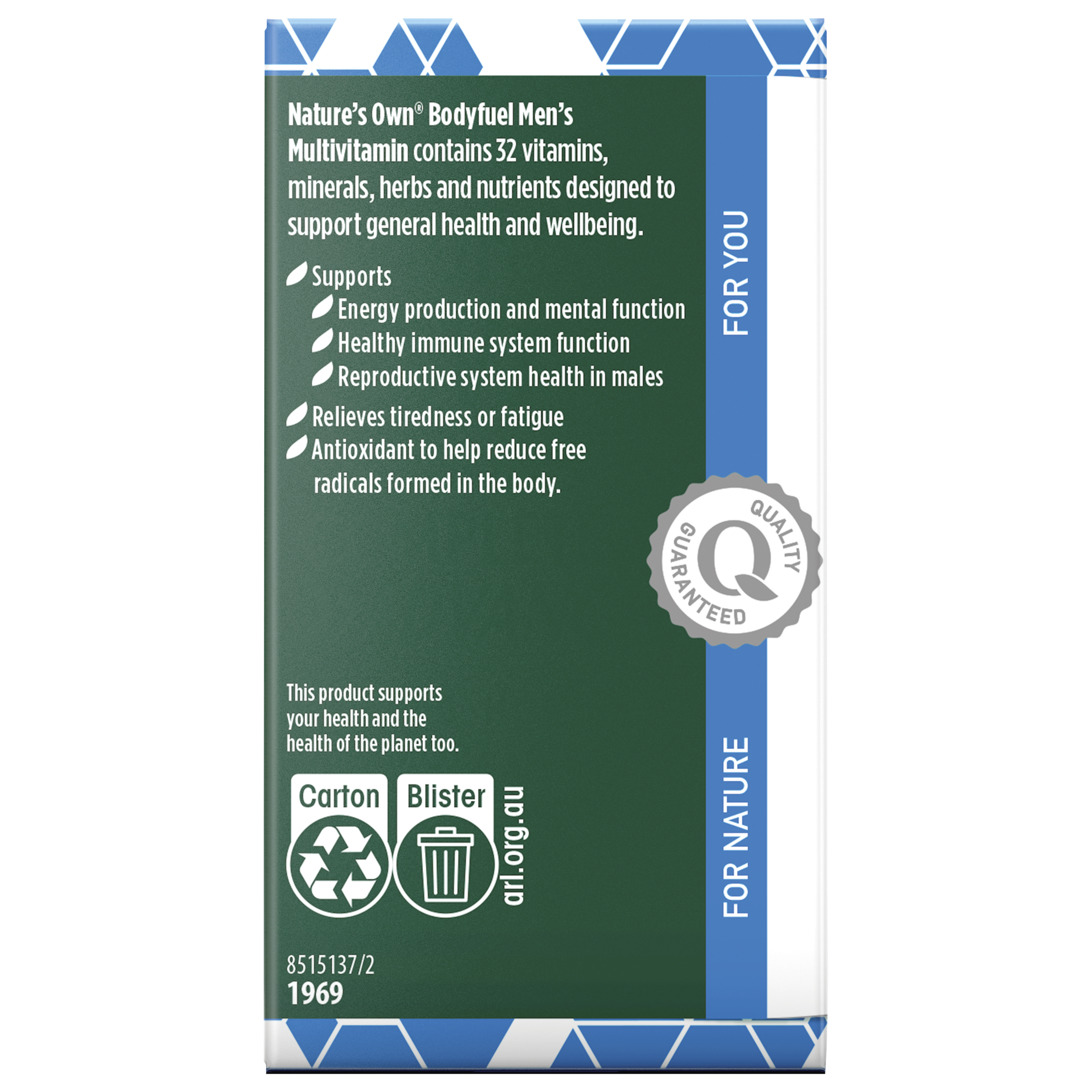 NATURES OWN MEN BODY FUEL MULTIVITAMINS 60 TABLETS - Image 4