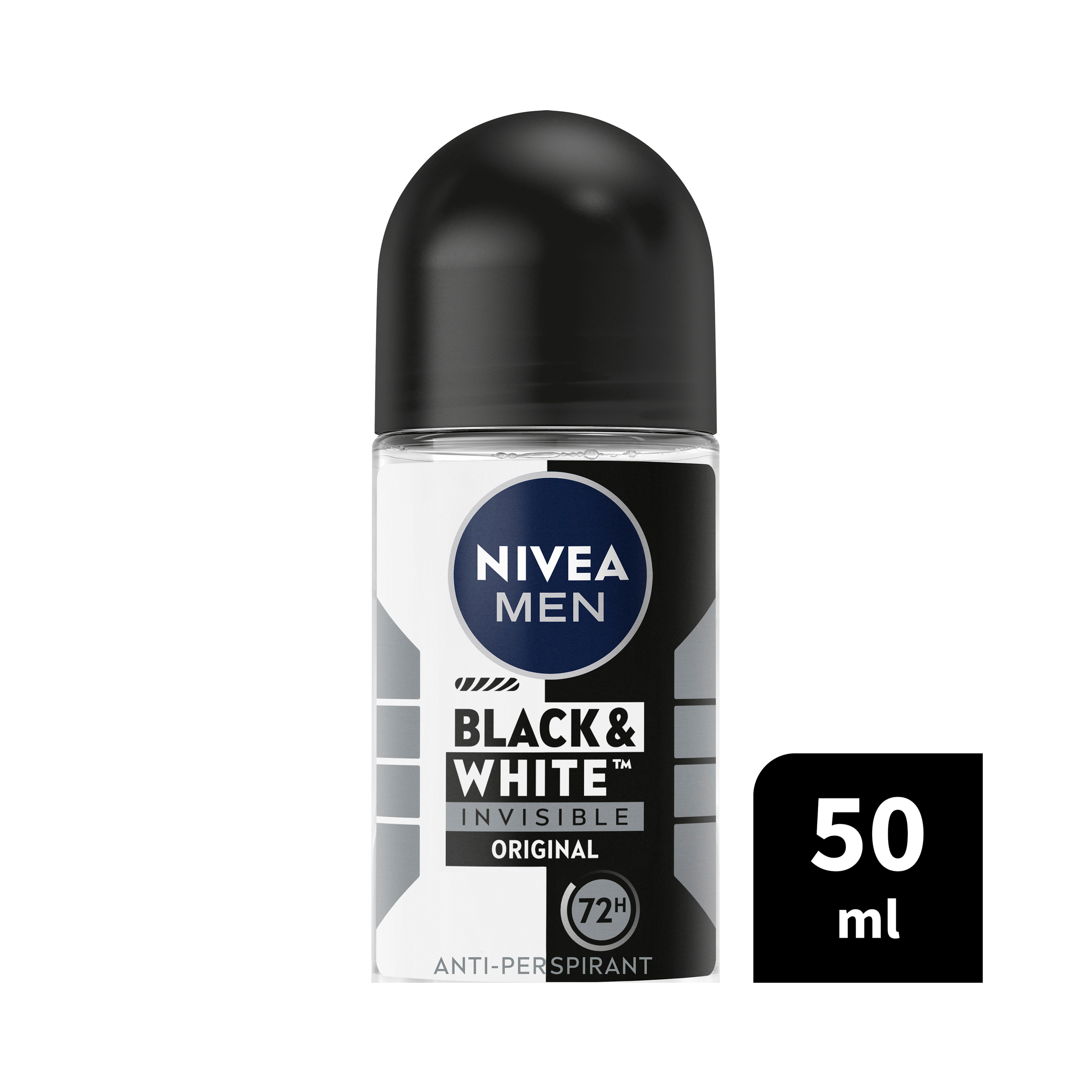 NIVEA MEN ANTIPERSPIRANT B&W INVISIBLE ORIGINAL 48H ROLL ON 50ML - Image 8