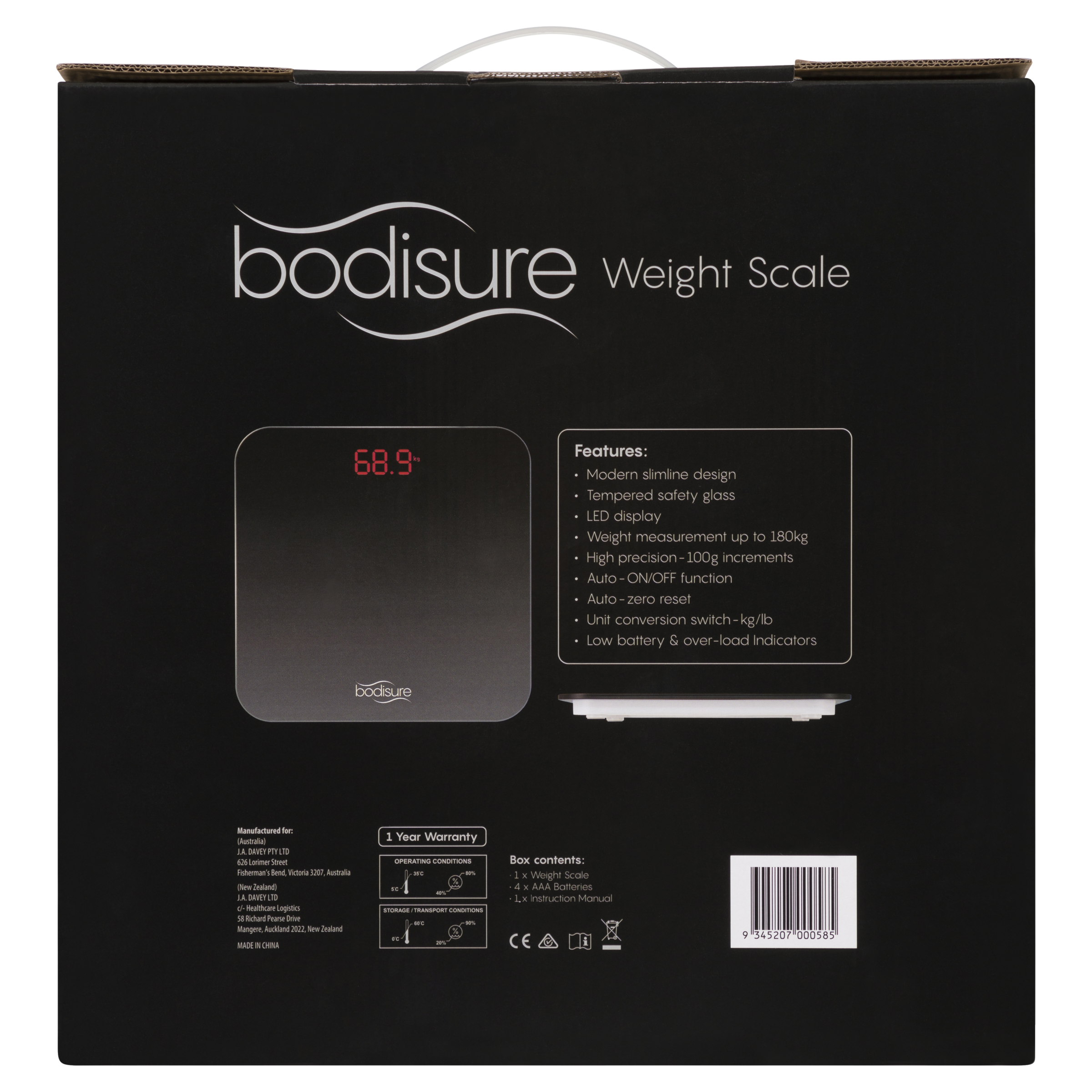 BODISURE WEIGHT SCALE BWS100 BLACK - Image 4