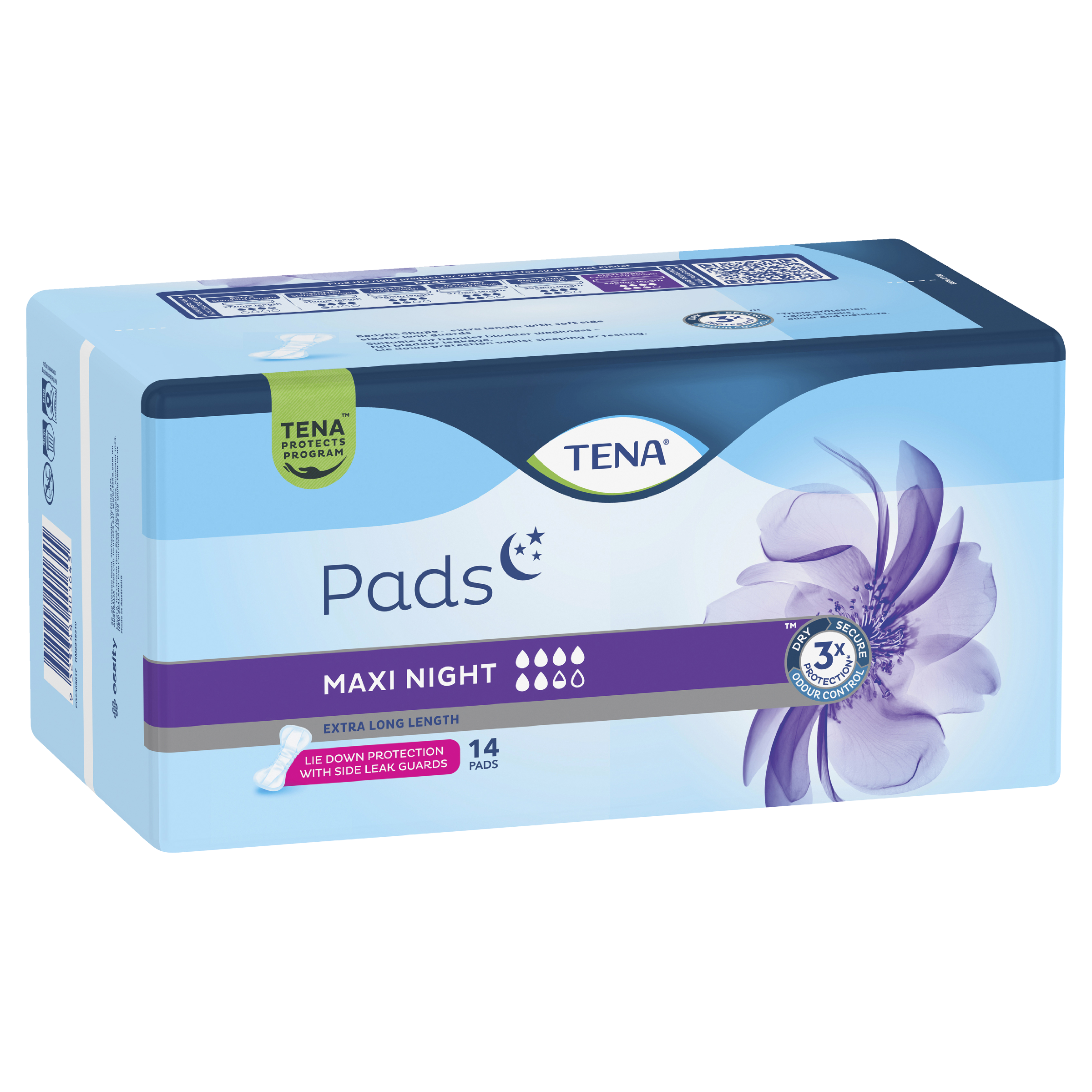TENA PADS MAXI NIGHT 6.5D 14 PACK