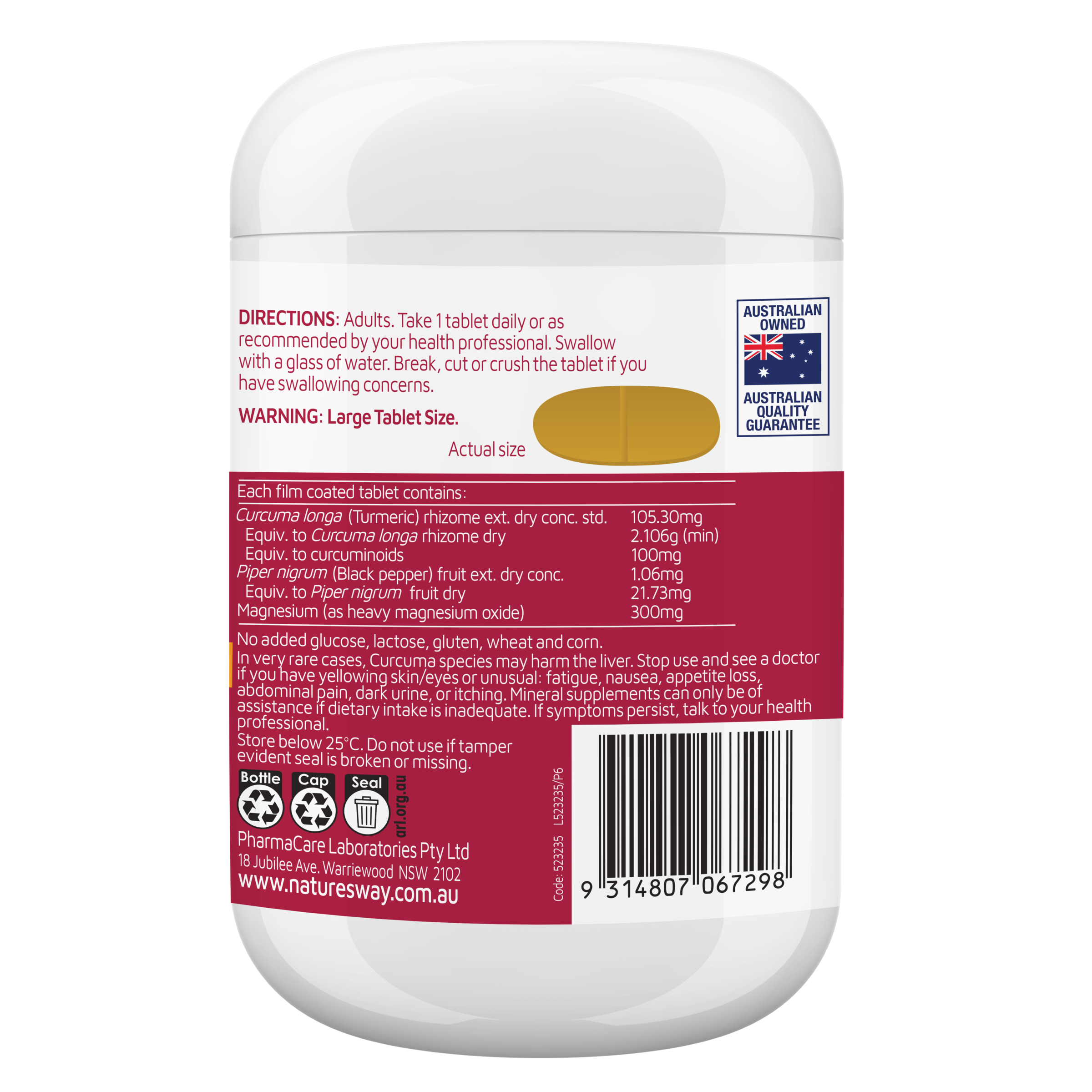 NATURES WAY MAGNESIUM + TURMERIC 150 TABLETS - Image 4