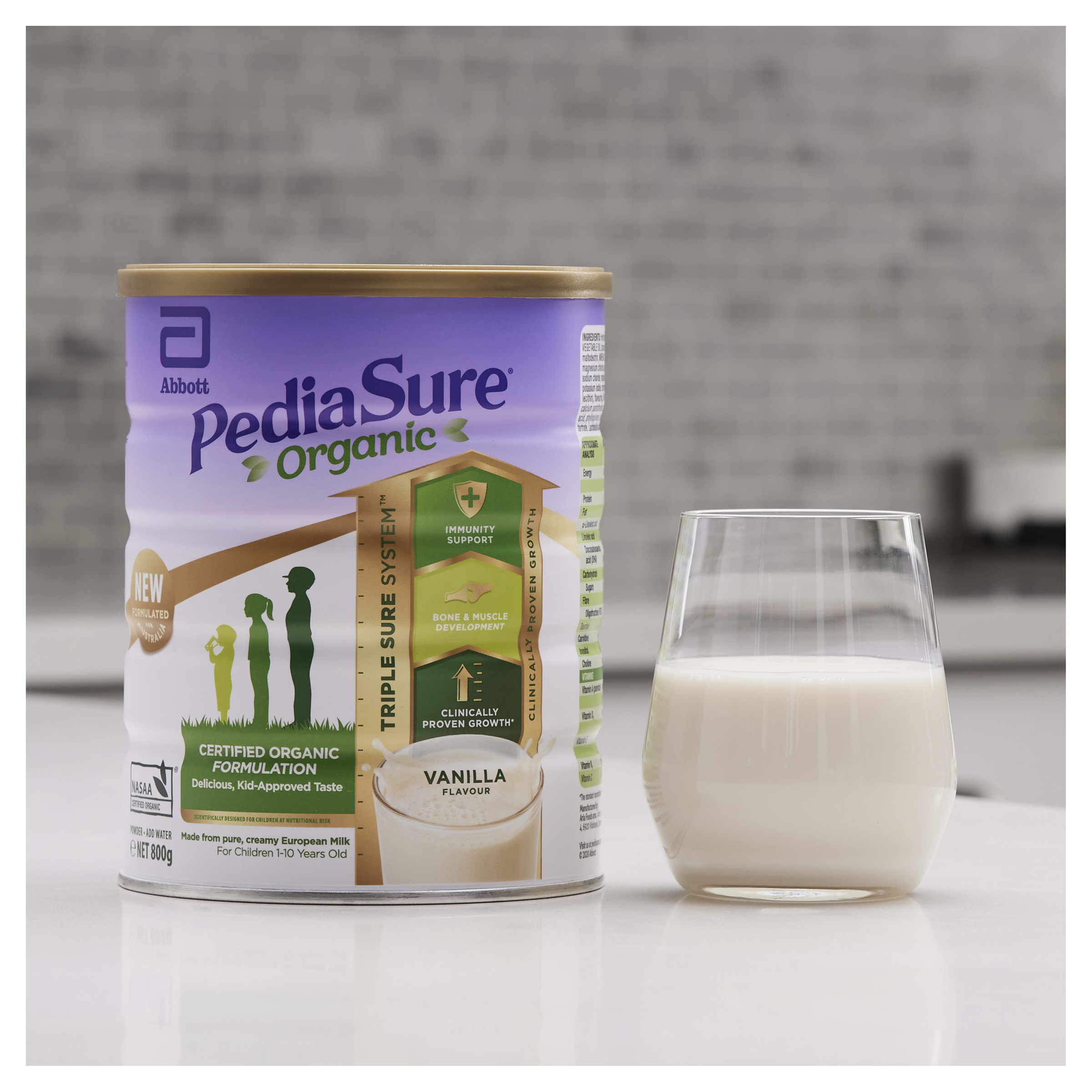 PEDIASURE ORGANIC VANILLA POWDER 800G - Image 3