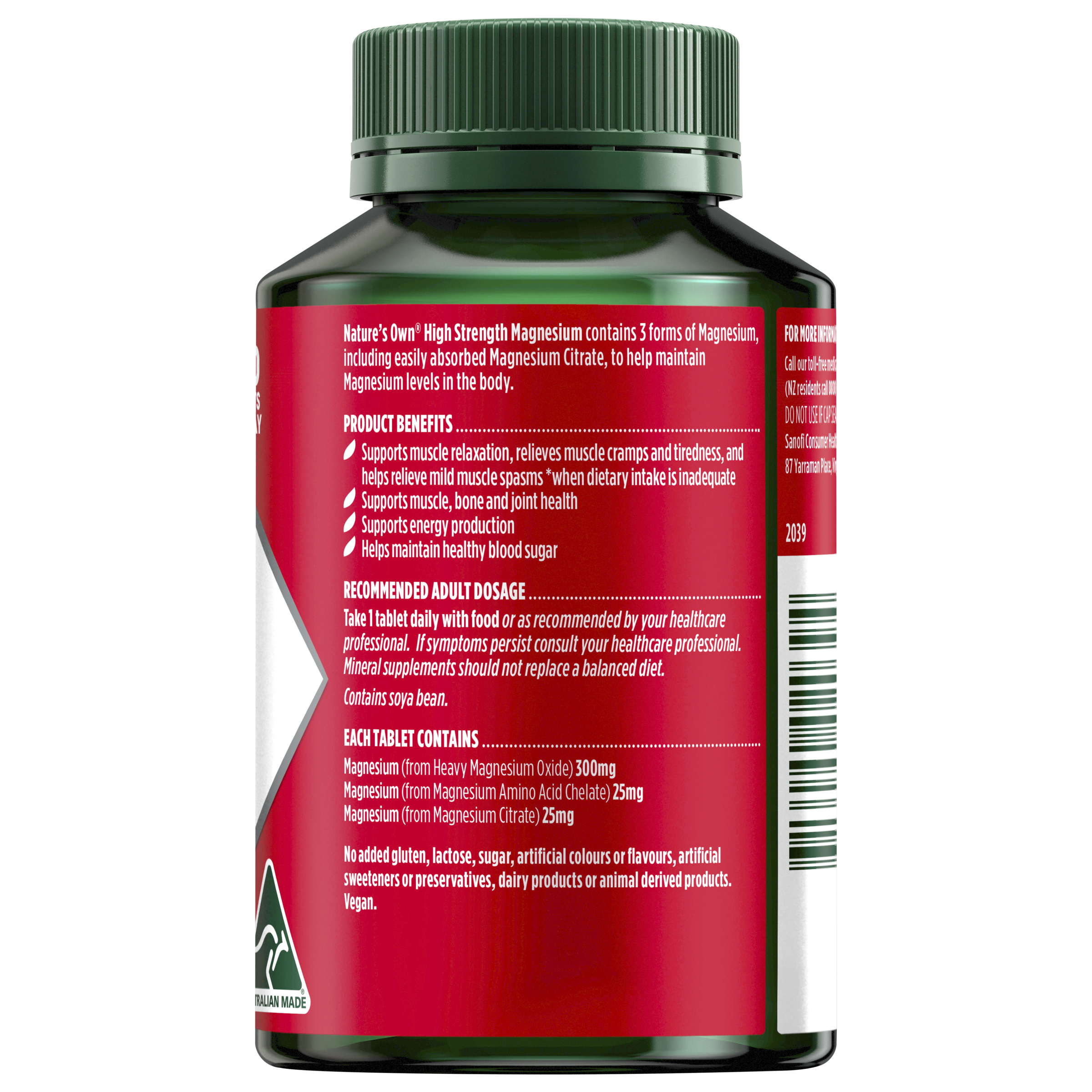 NATURES OWN HIGH STRENGTH MAGNESIUM 150 TABLETS - Image 2