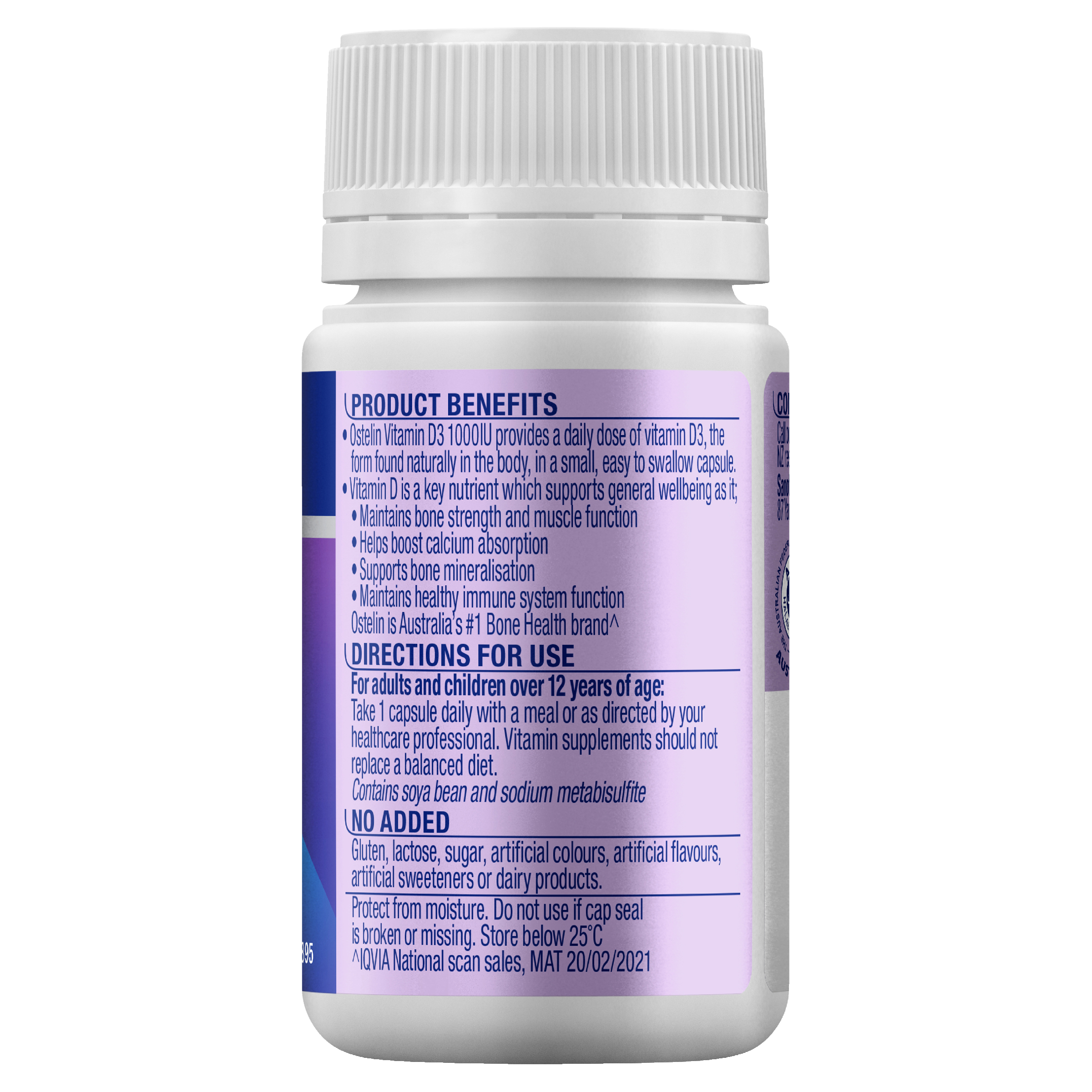 OSTELIN VITAMIN D3 1000IU 60 CAPSULES - Image 2