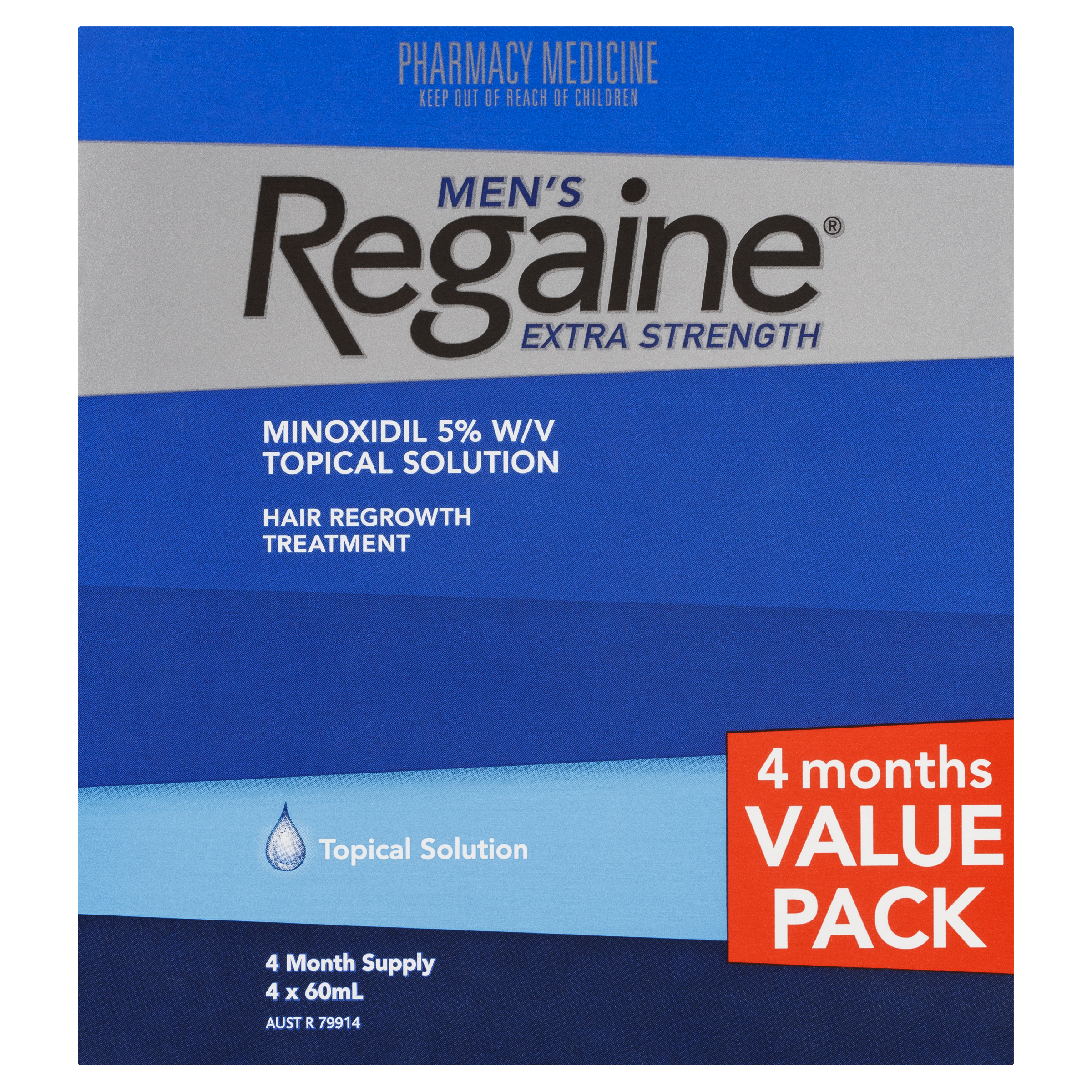 REGAINE MENS EXTRA STRENGTH TREATMENT SOLUTION 5% 60ML 4 PACK - Image 2