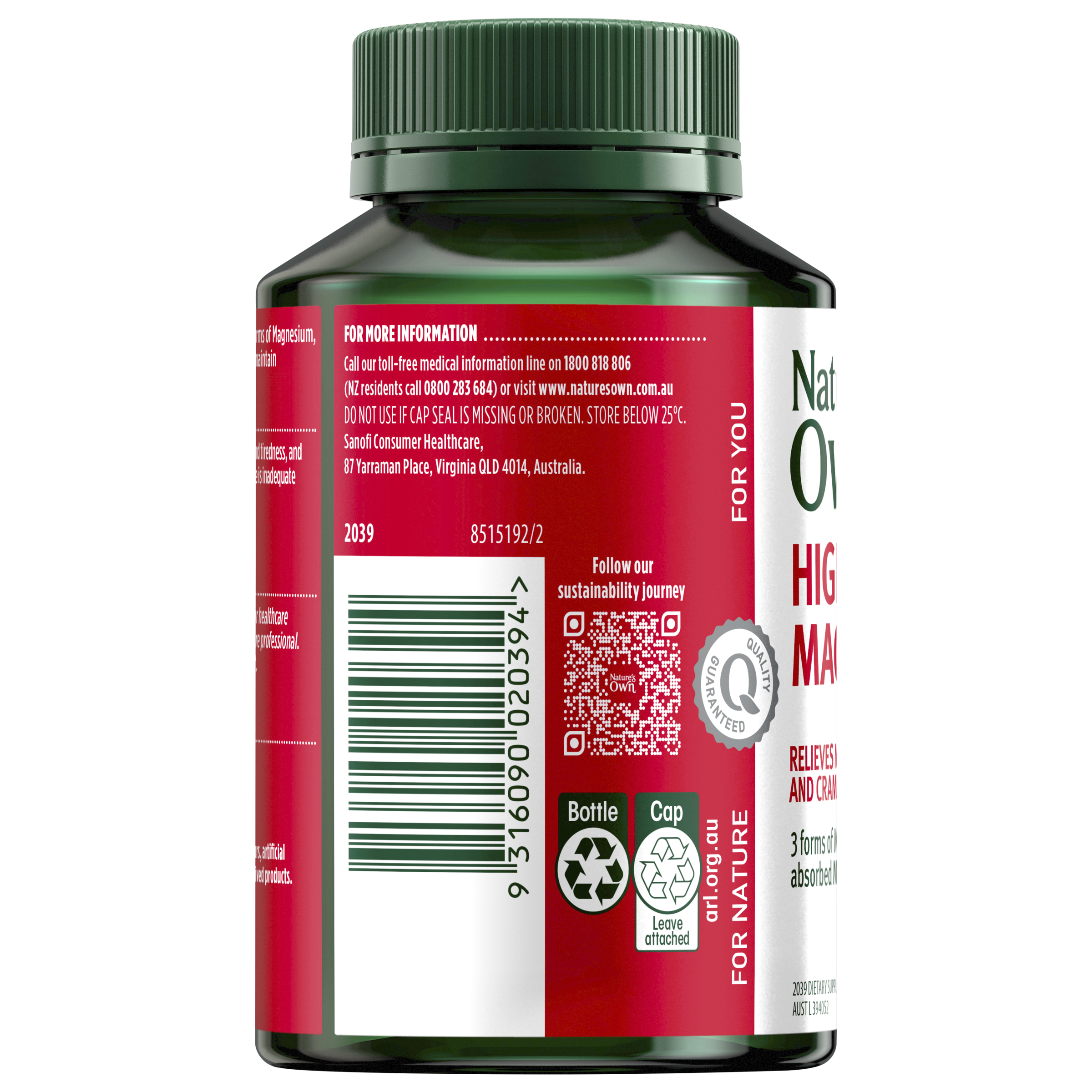 NATURES OWN HIGH STRENGTH MAGNESIUM 150 TABLETS - Image 4