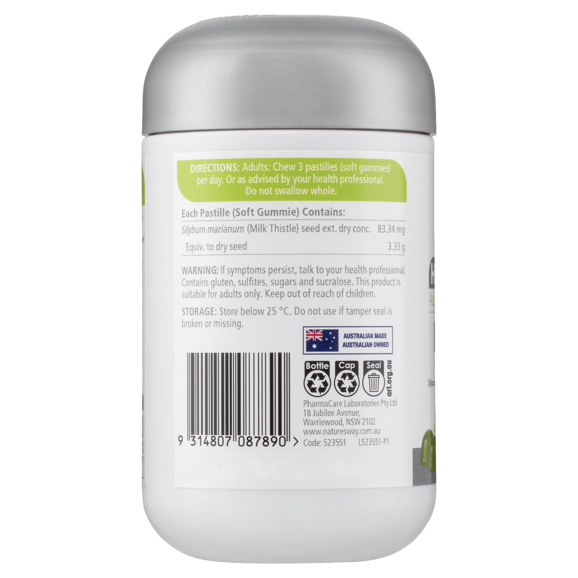 NATURES WAY ADULT VITA GUMMIES LIVER DETOX MILK THISTLE 50 TABLETS - Image 4