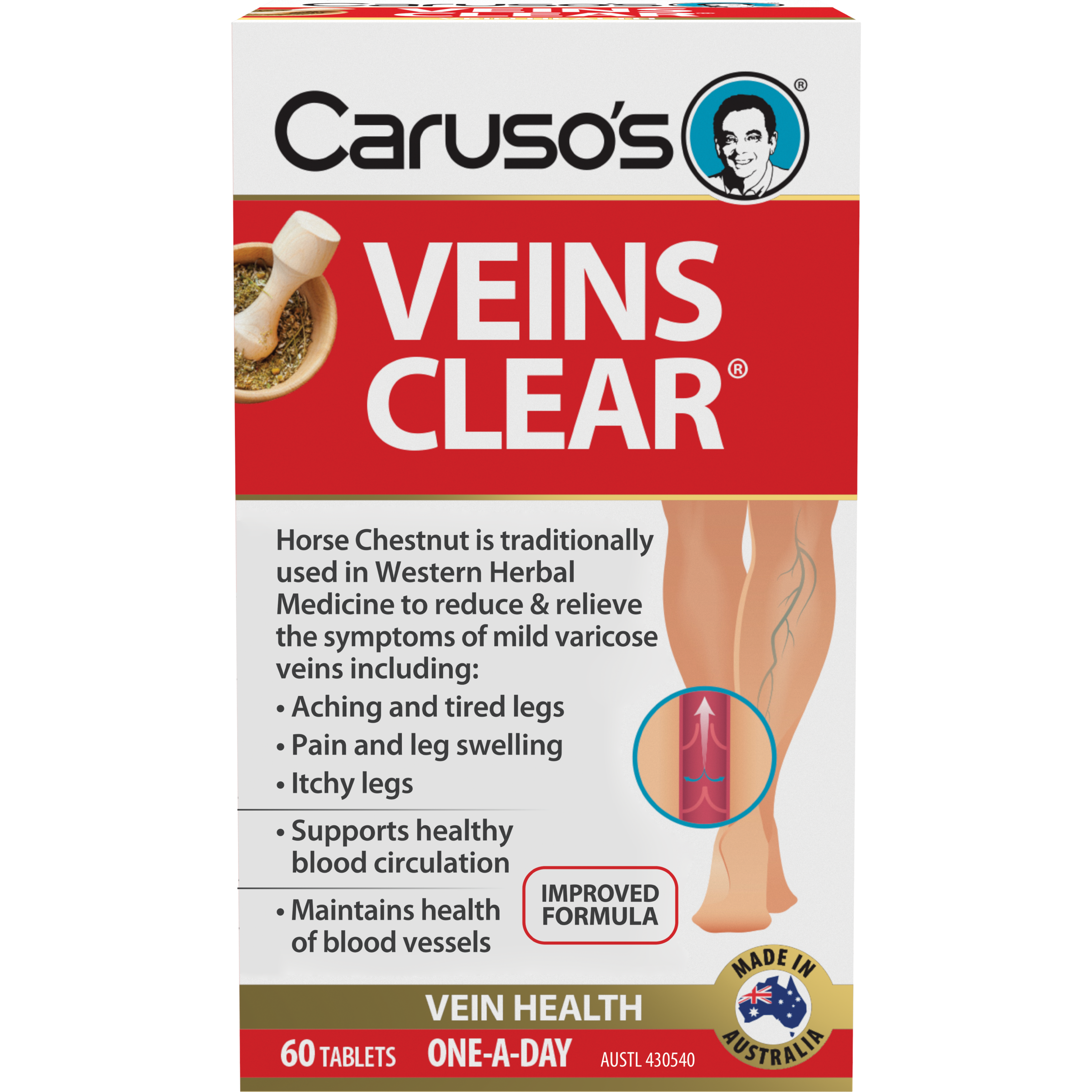 CARUSOS VEINS CLEAR 60 TABLETS
