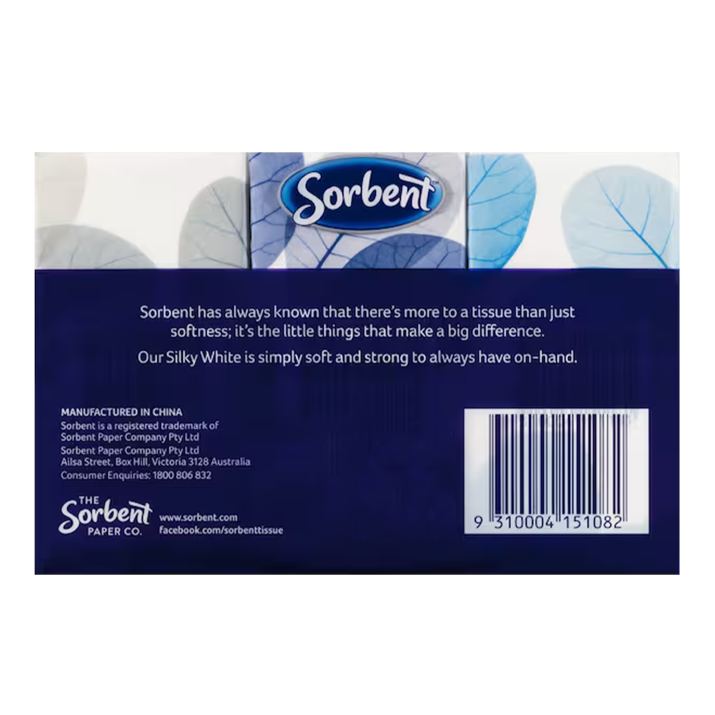 SORBENT FACIAL TISSUES SILKY WHITE HANDY PACK 6 PACK - Image 2