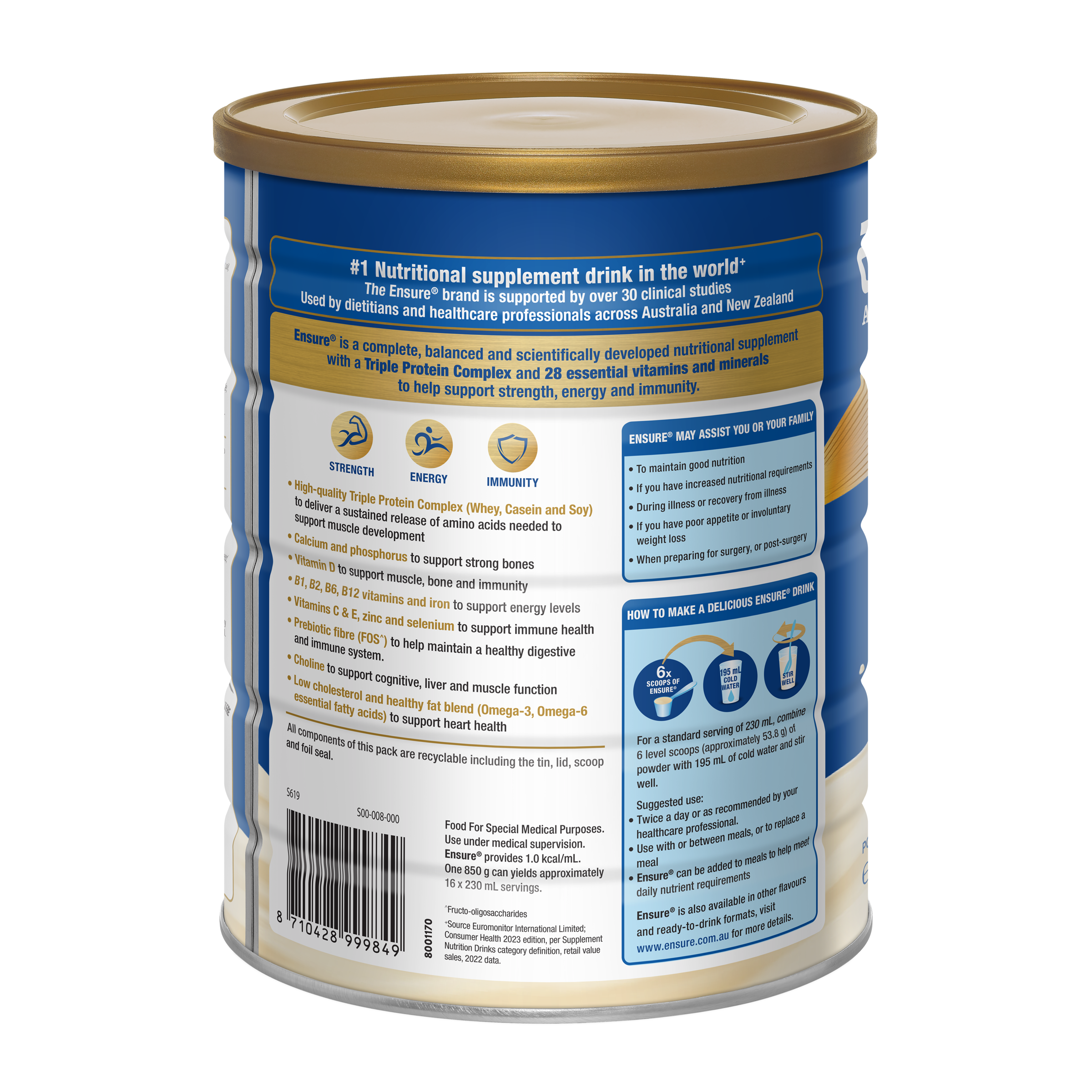 ENSURE VANILLA POWDER 850G - Image 2