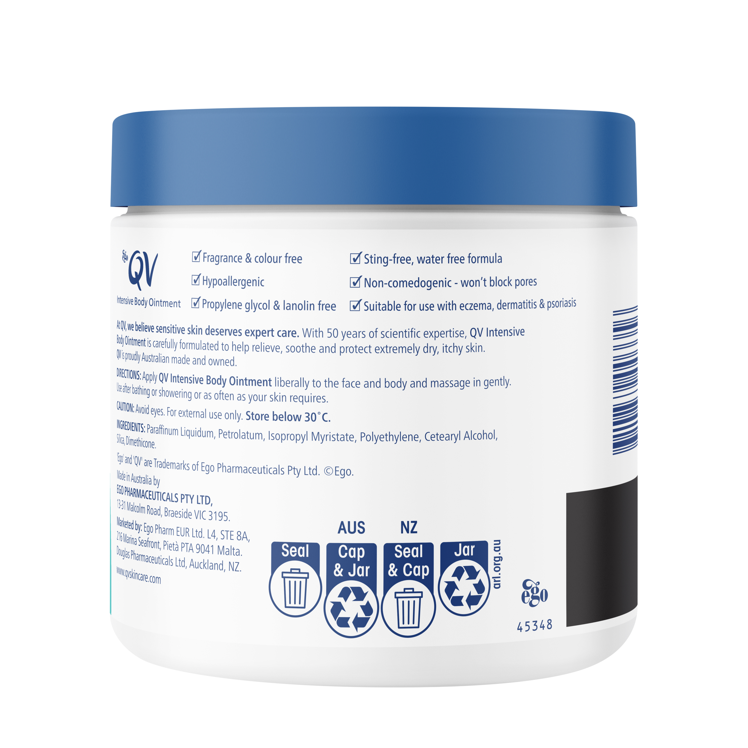 EGO QV INTENSIVE MOISTURISER 450G - Image 2