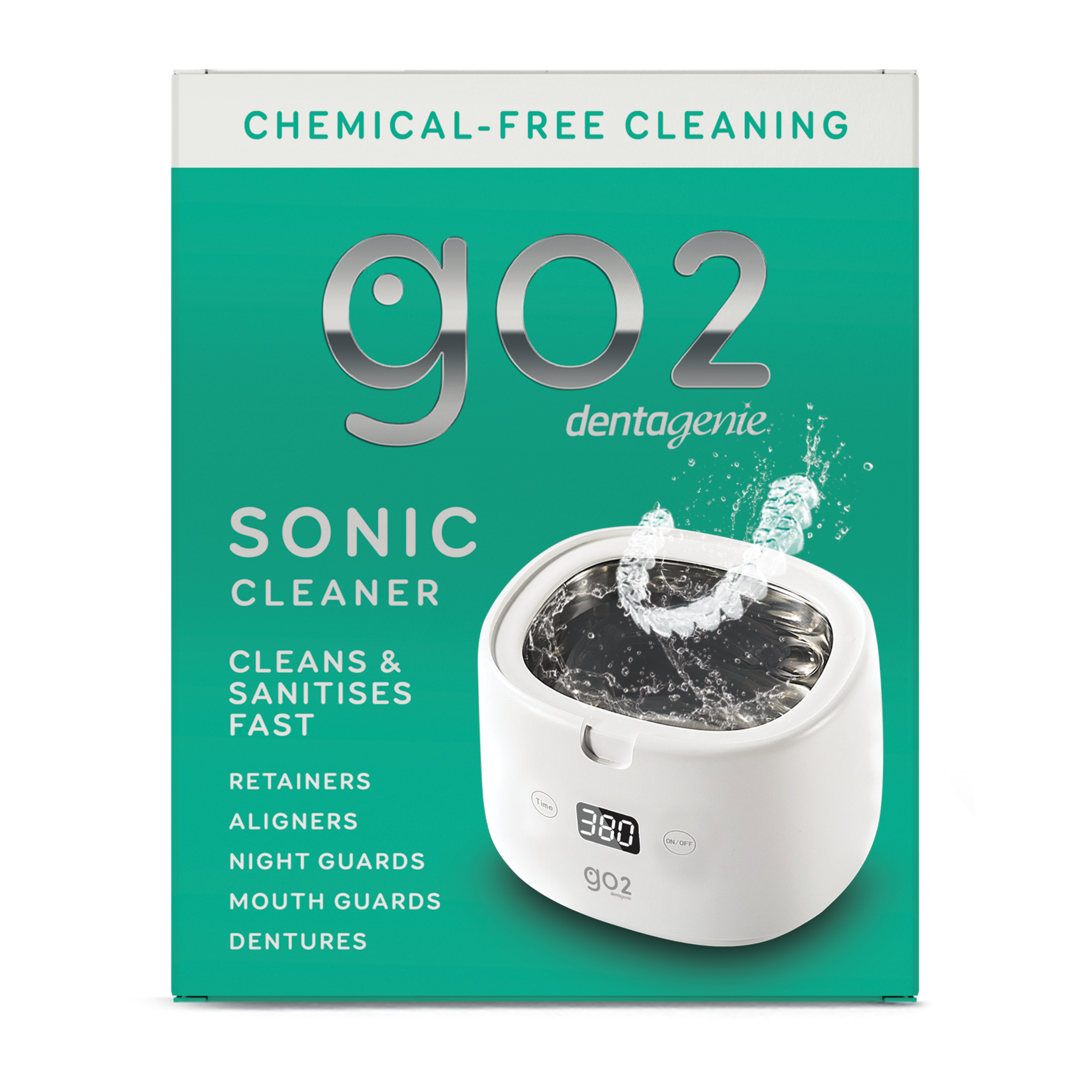 GO2 DENTAGENIE SONIC SANITISER 360 CHEMICAL FREE CLEANER