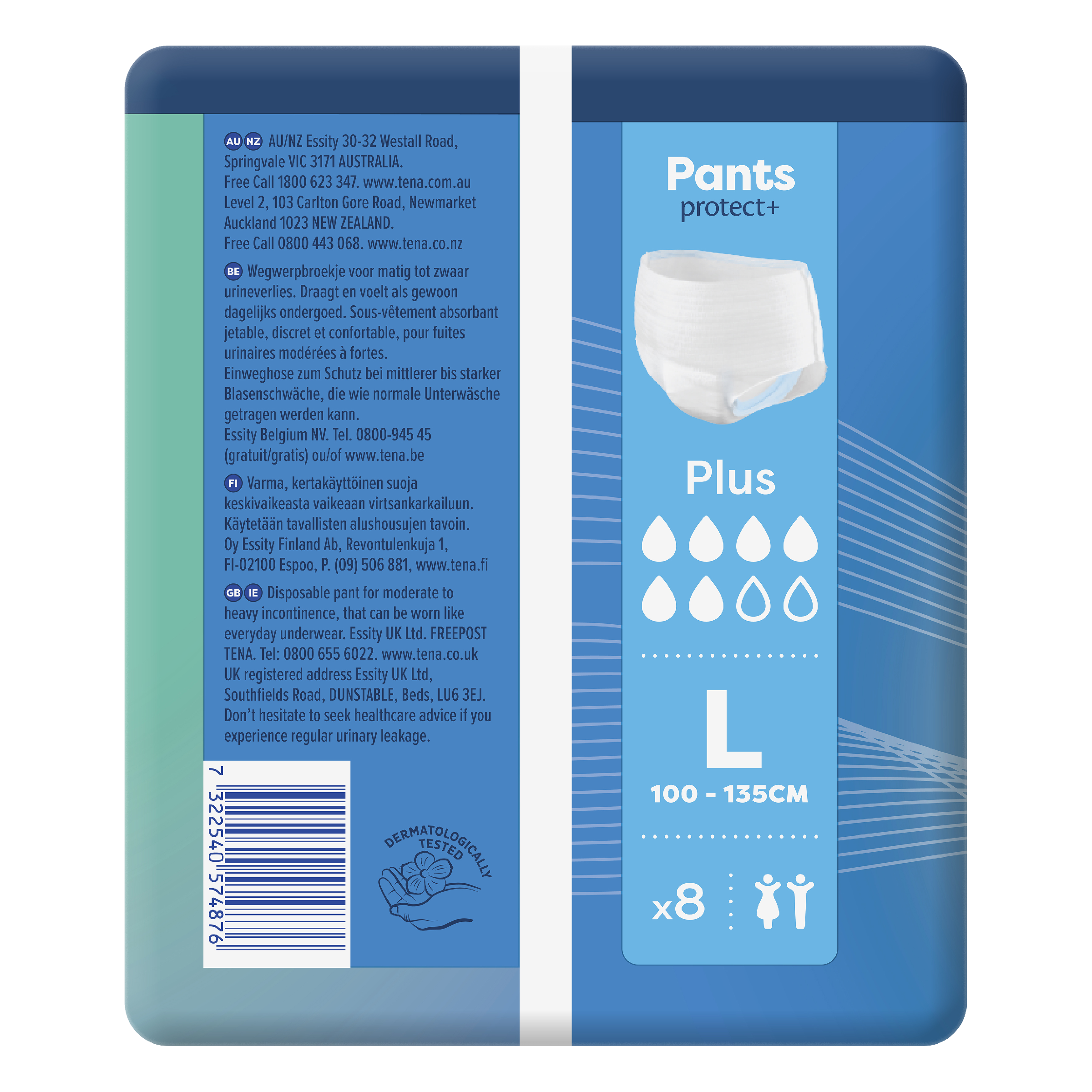 TENA PROSKIN UNISEX PANTS 6D PLUS LARGE 8 PACK - Image 3