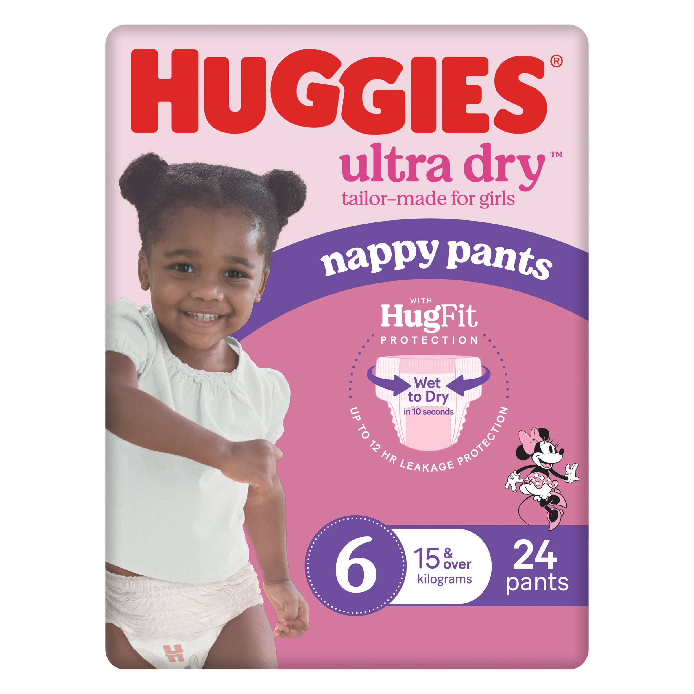 HUGGIES ULTRADRY NAPPY PANTS JUNIOR GIRL 24 PACK - Image 4