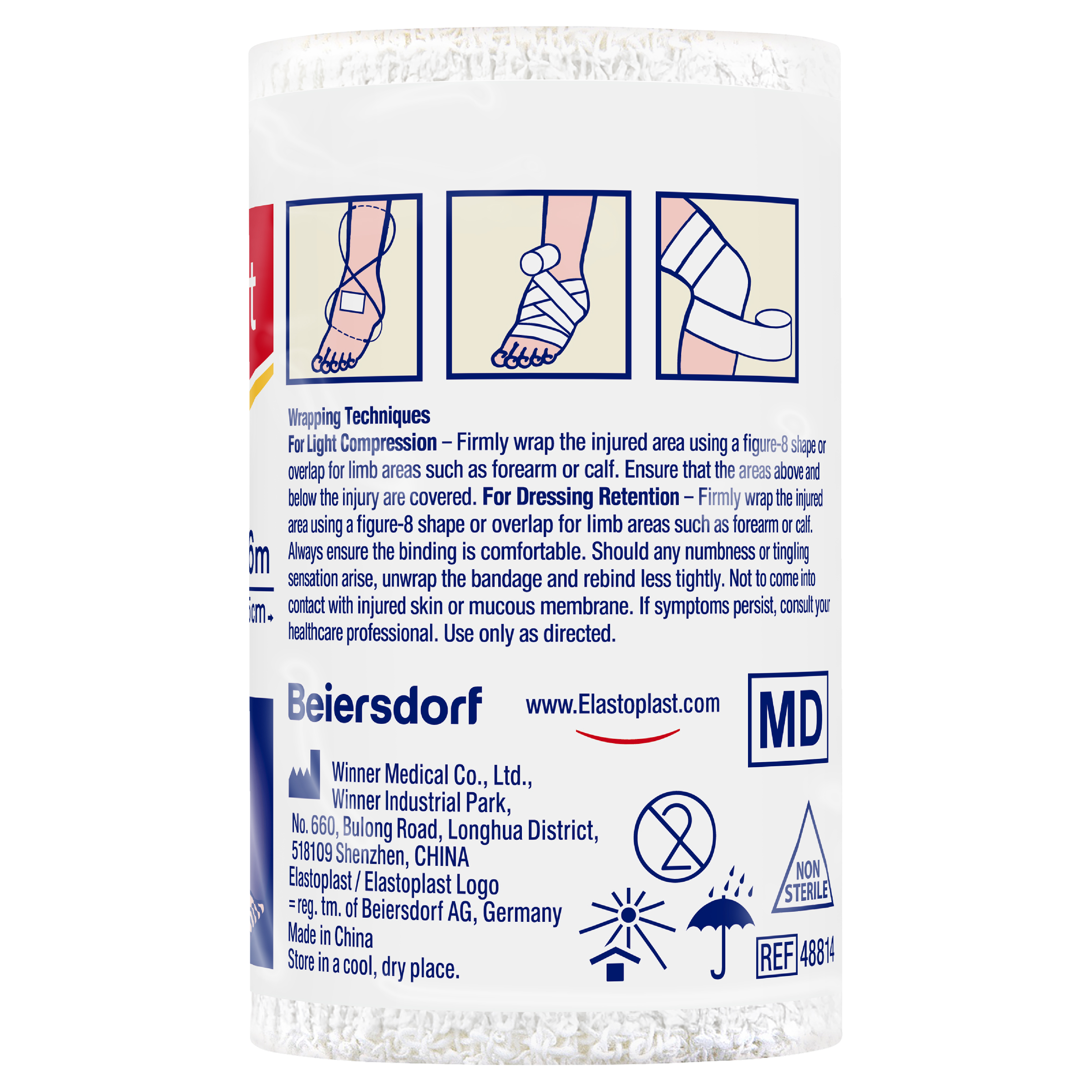ELASTOPLAST CREPE MEDIUM WEIGHT BANDAGE 7.5CM X 1.6M - Image 2