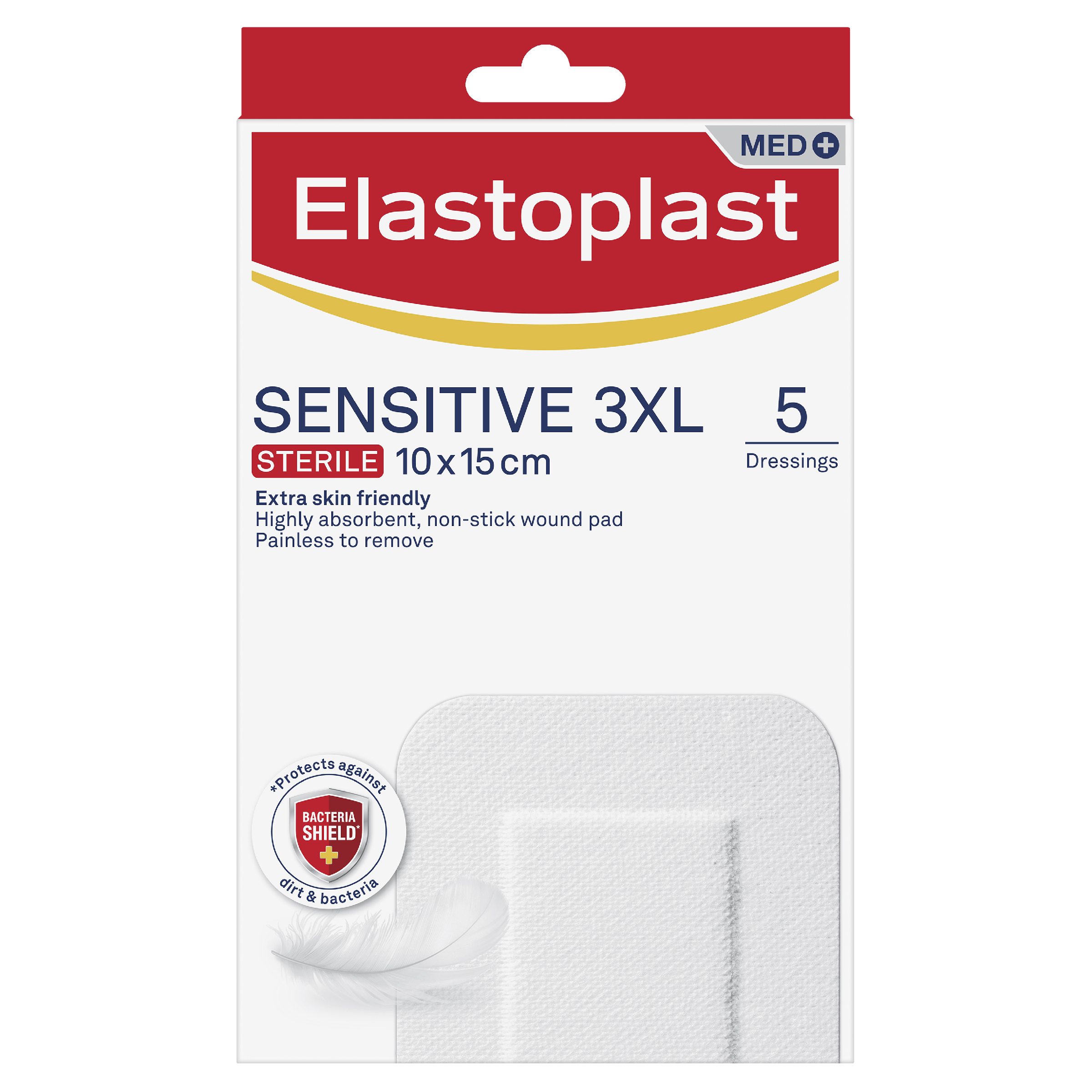 ELASTOPLAST SENSITIVE 3XL DRESSING 10CM X 15CM 5 PACK