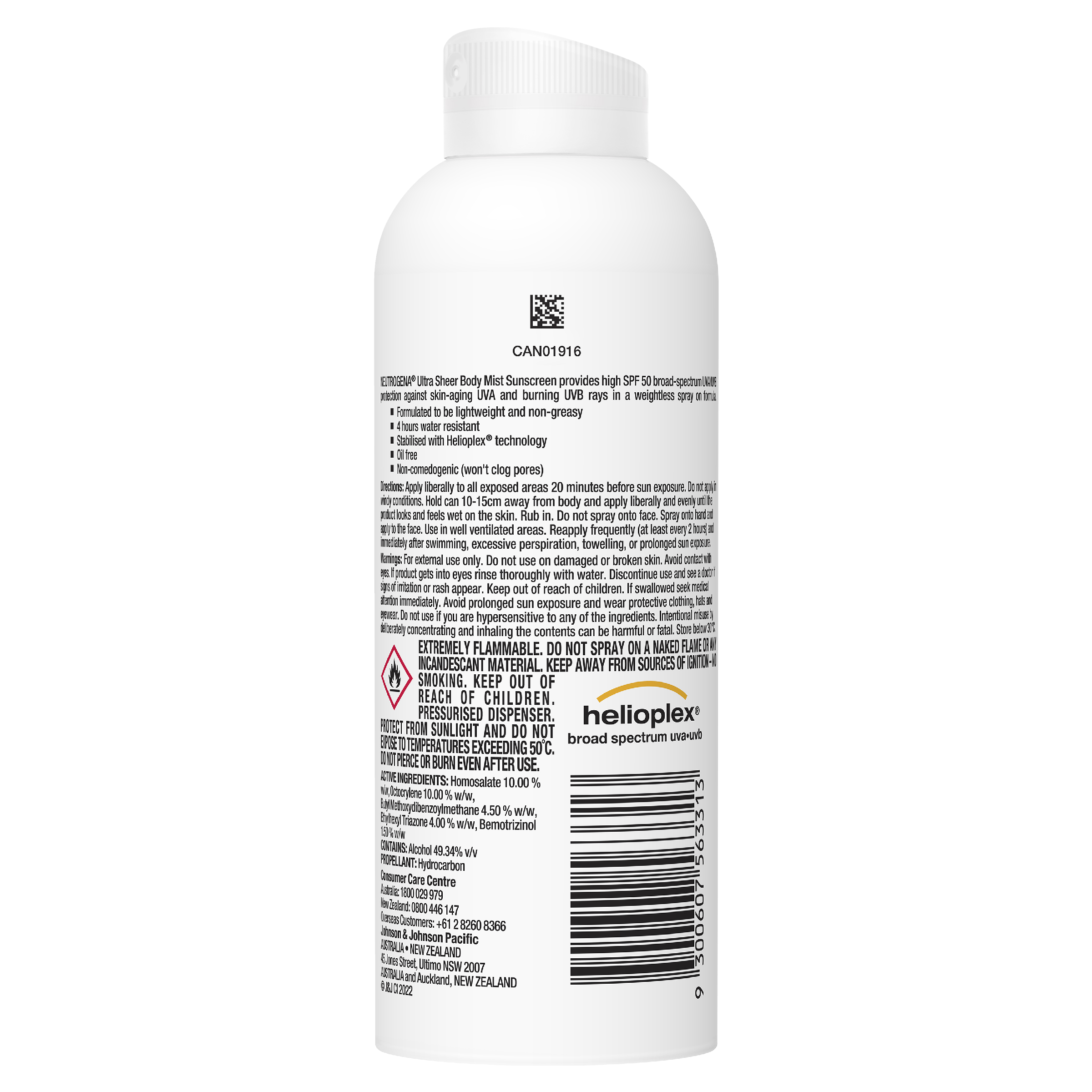 NEUTROGENA SUN ULTRA SHEER SUNSCREEN MIST SPF50+ 140G - Image 2