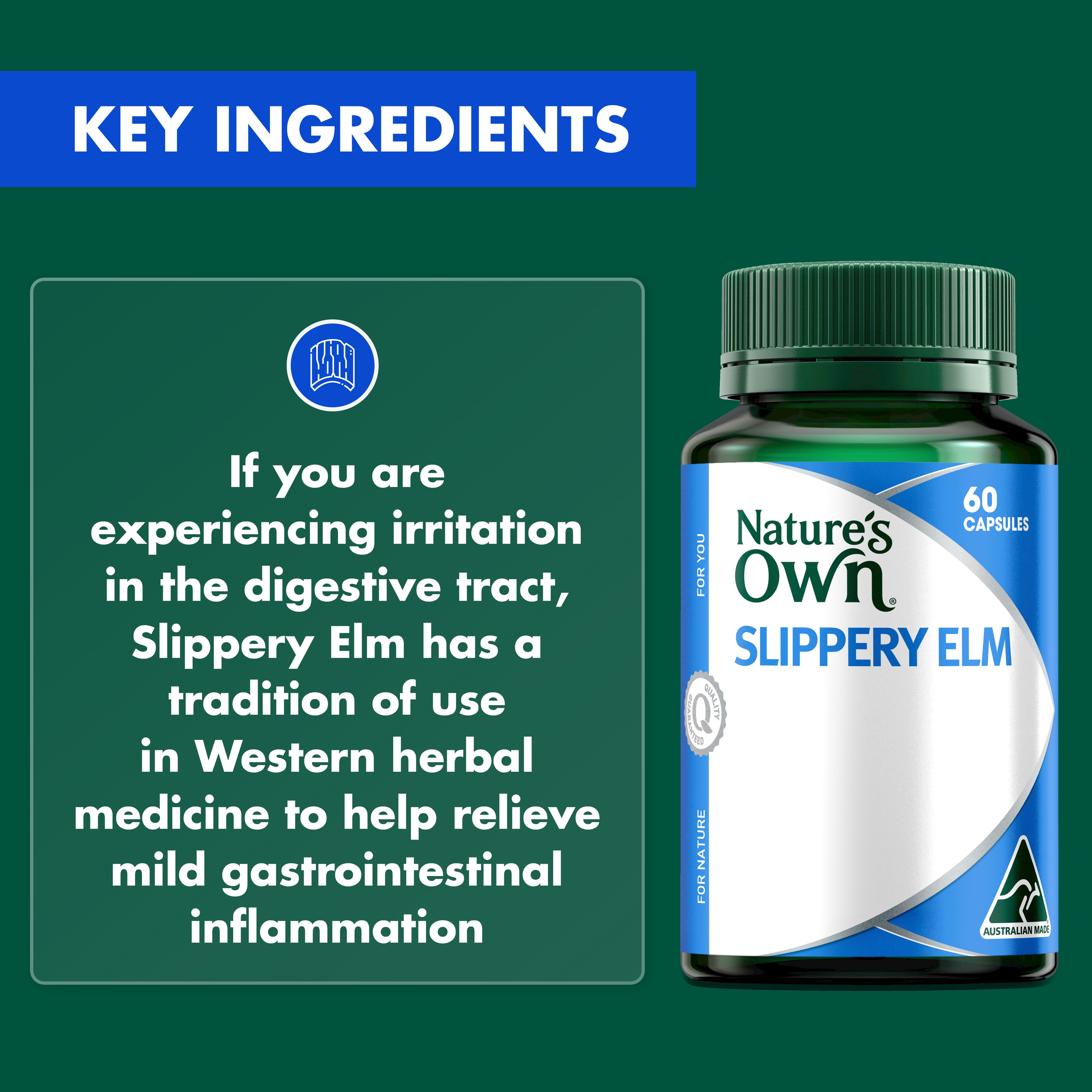 NATURES OWN SLIPPERY ELM 60 CAPSULES - Image 5