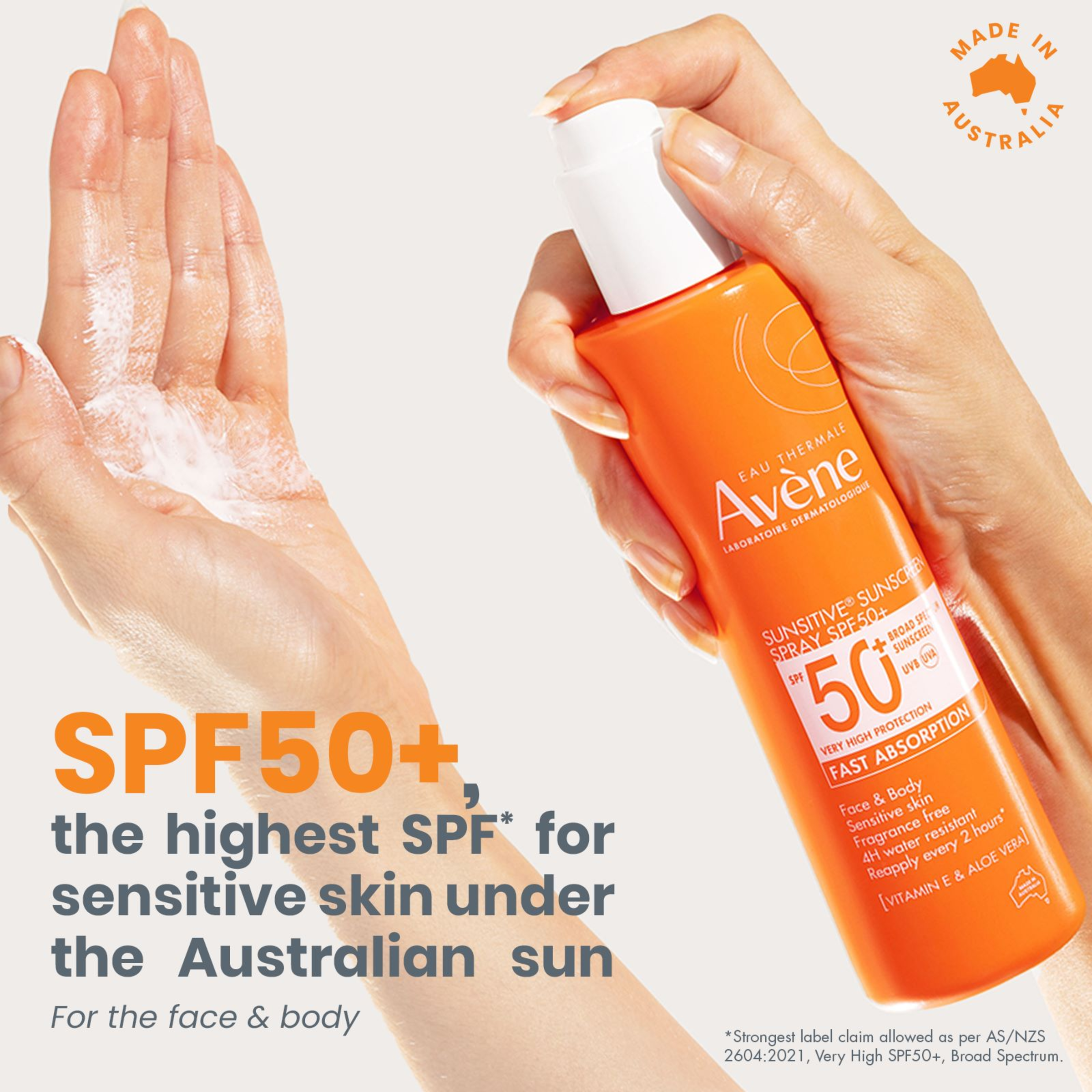 AVENE SUNSITIVE SUNSCREEN SPRAY SPF 50+ 200ML - Image 4