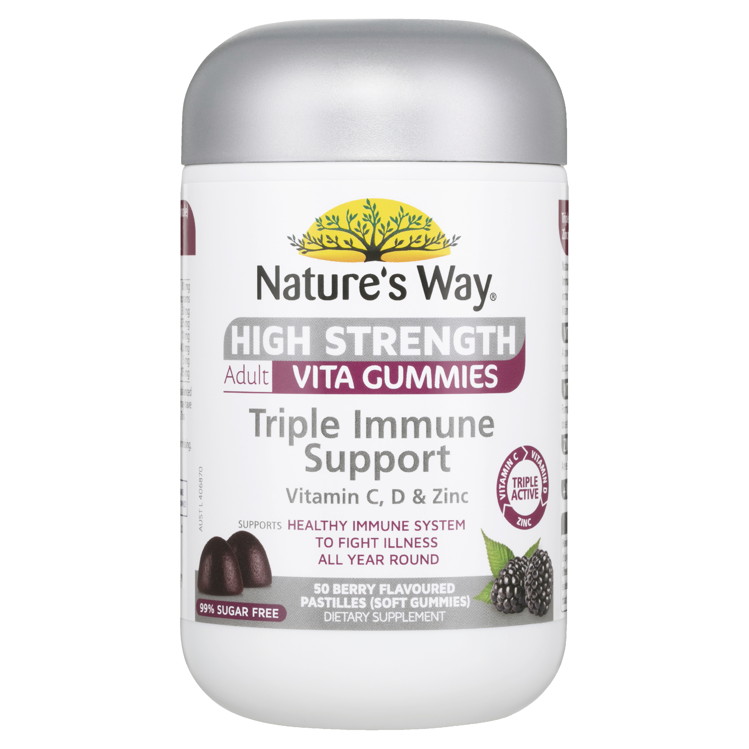 NATURES WAY ADULT VITA GUMMIES TRIPLE IMMUNE SUPPORT 50