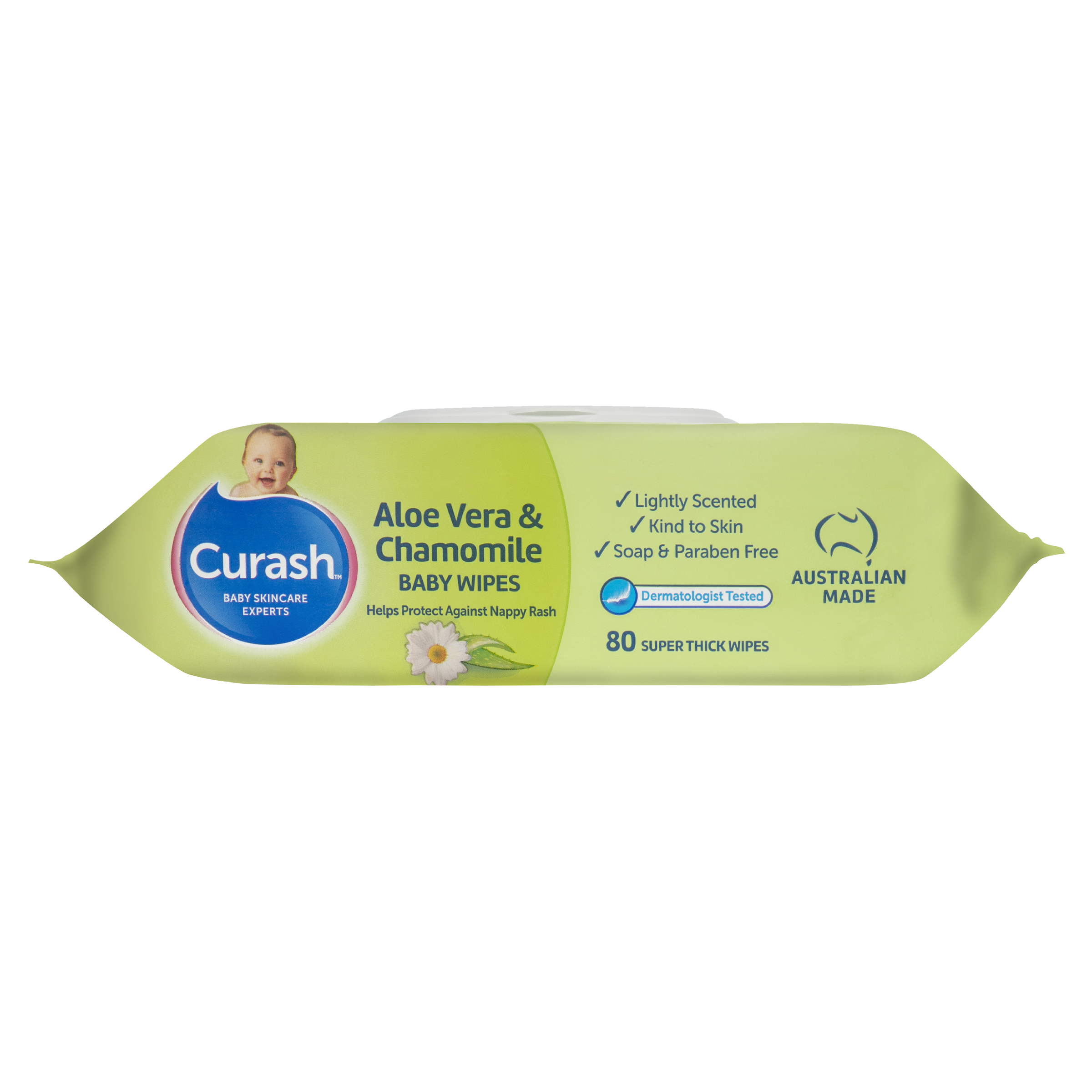 CURASH BABYCARE WIPES ALOE VERA CHAMOMILE 80 PACK - Image 3