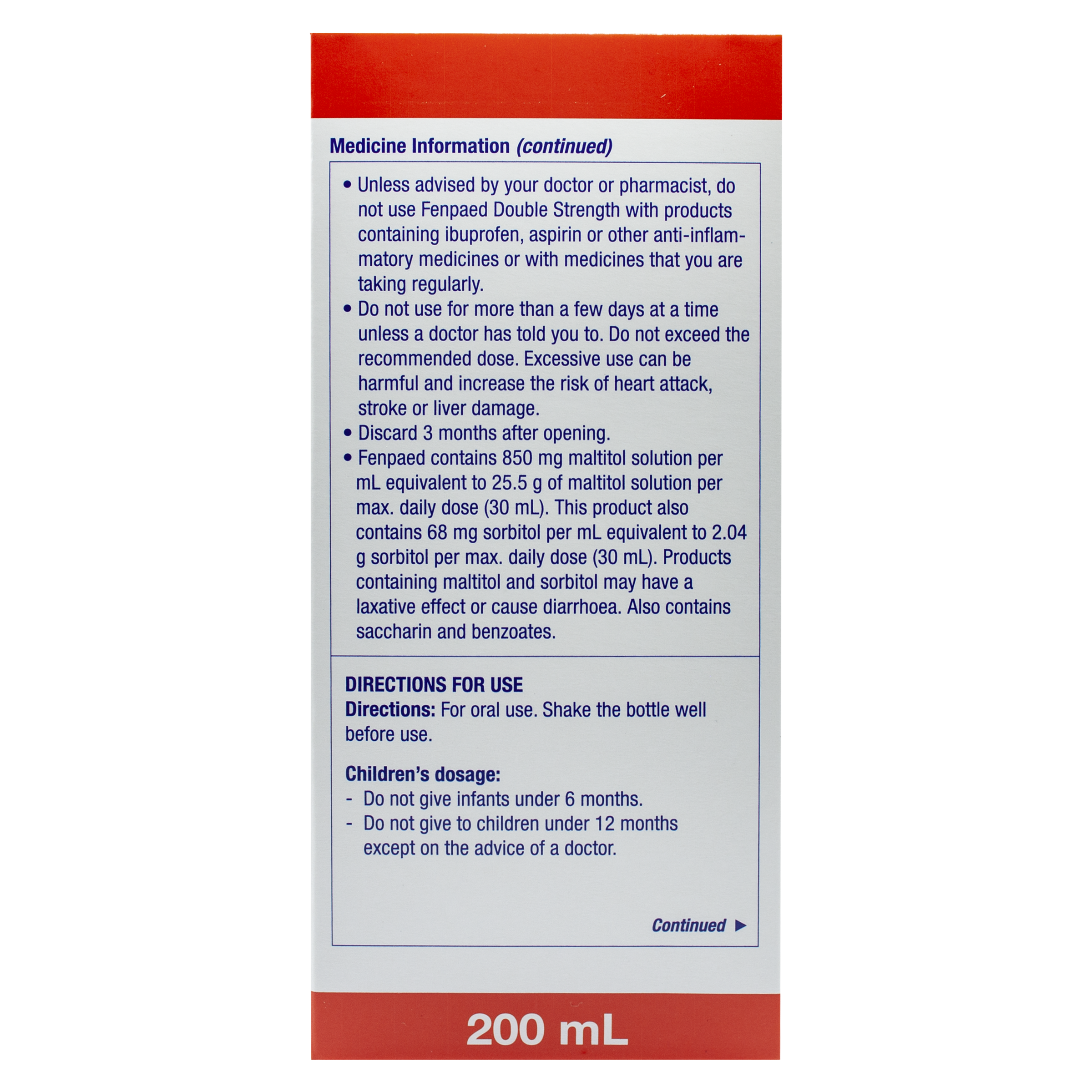 FENPAED DOUBLE STRENGTH 200MG/5ML 200ML - Image 4