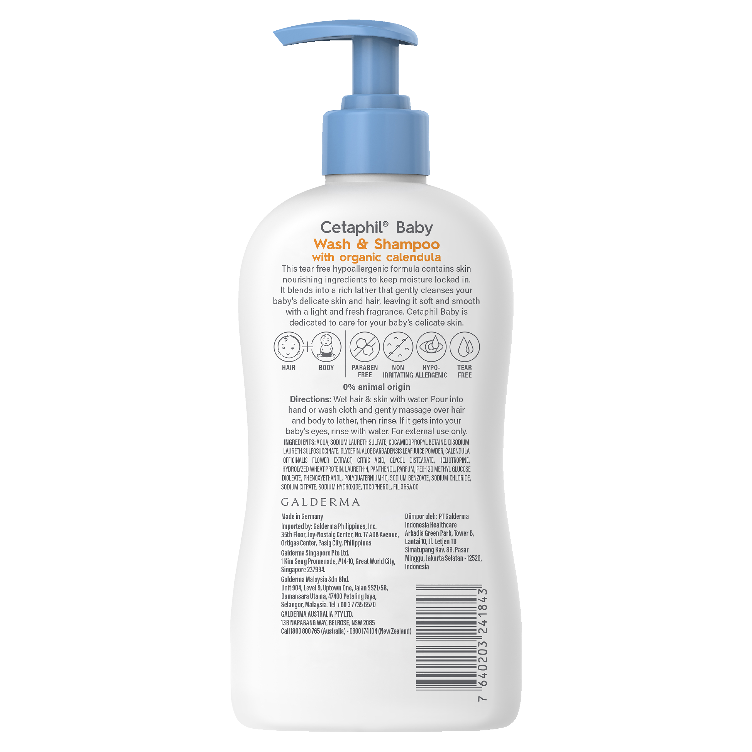CETAPHIL BABY CALENDULA WASH & SHAMPOO 400ML - Image 2