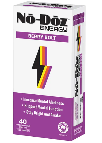 NO DOZ ENERGY BERRY BOLT EFFERVESCENT  40 TABLETS