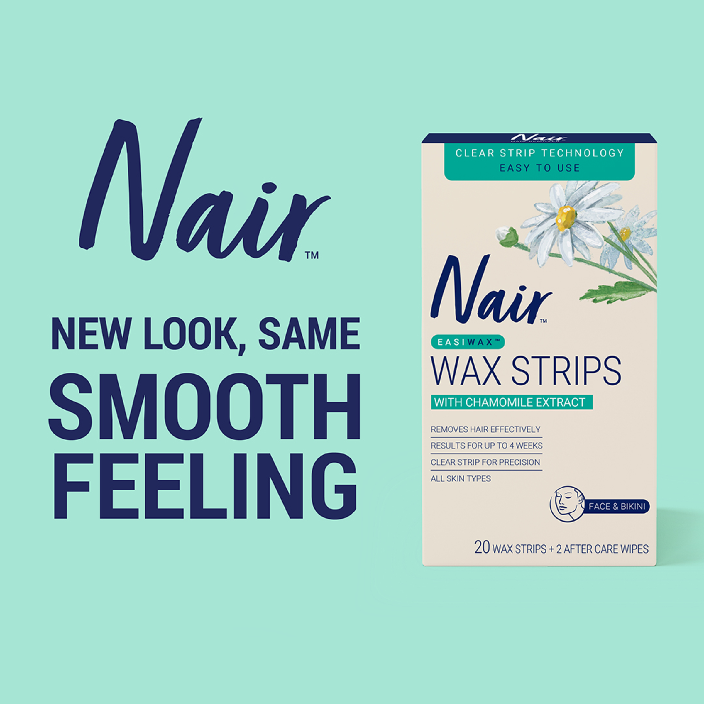 NAIR EASIWAX WAX STRIPS MINI FACE & SENSITIVE AREAS 20 PACK - Image 10