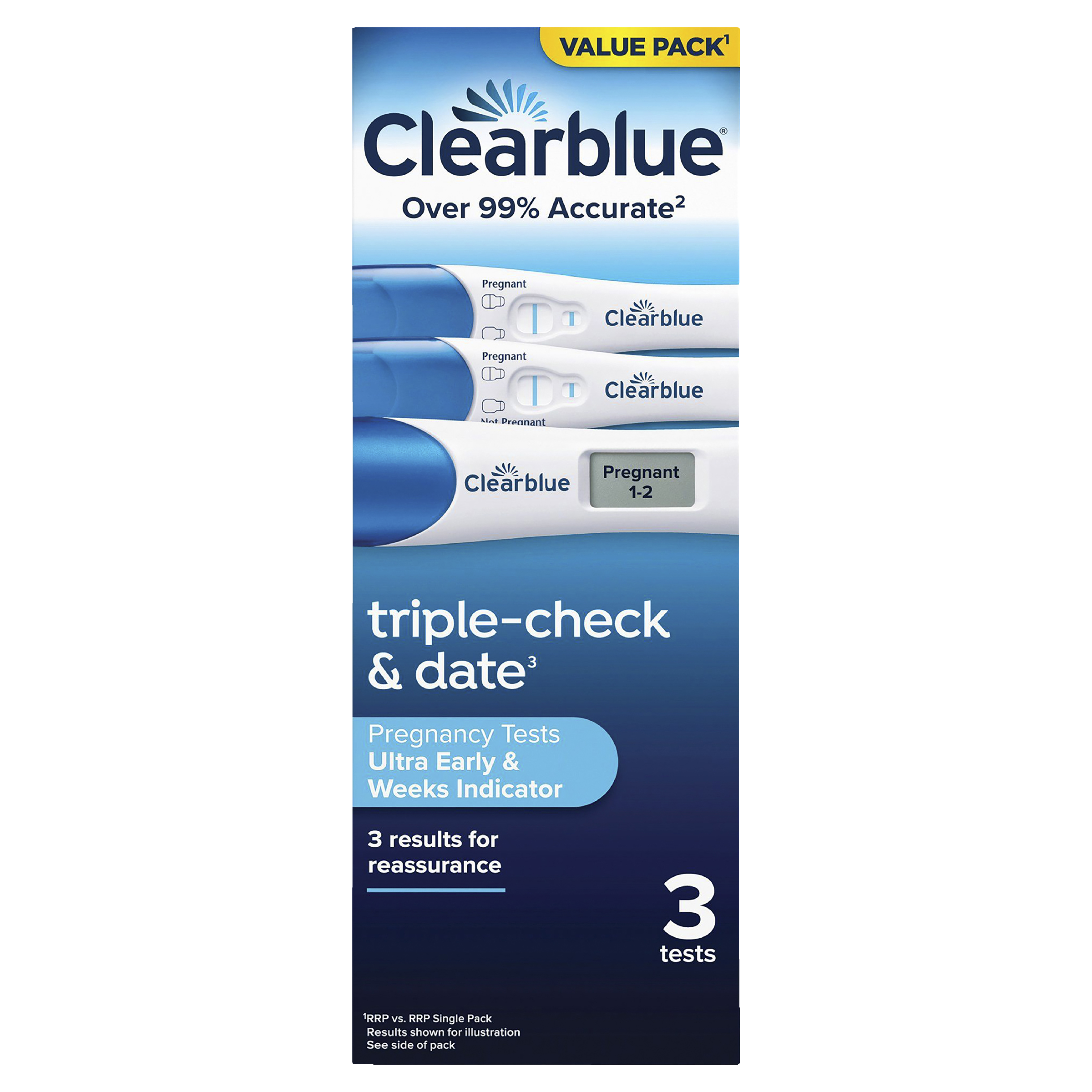 CLEARBLUE PREGNACY TEST TRIPLE CHECK 3 PACK