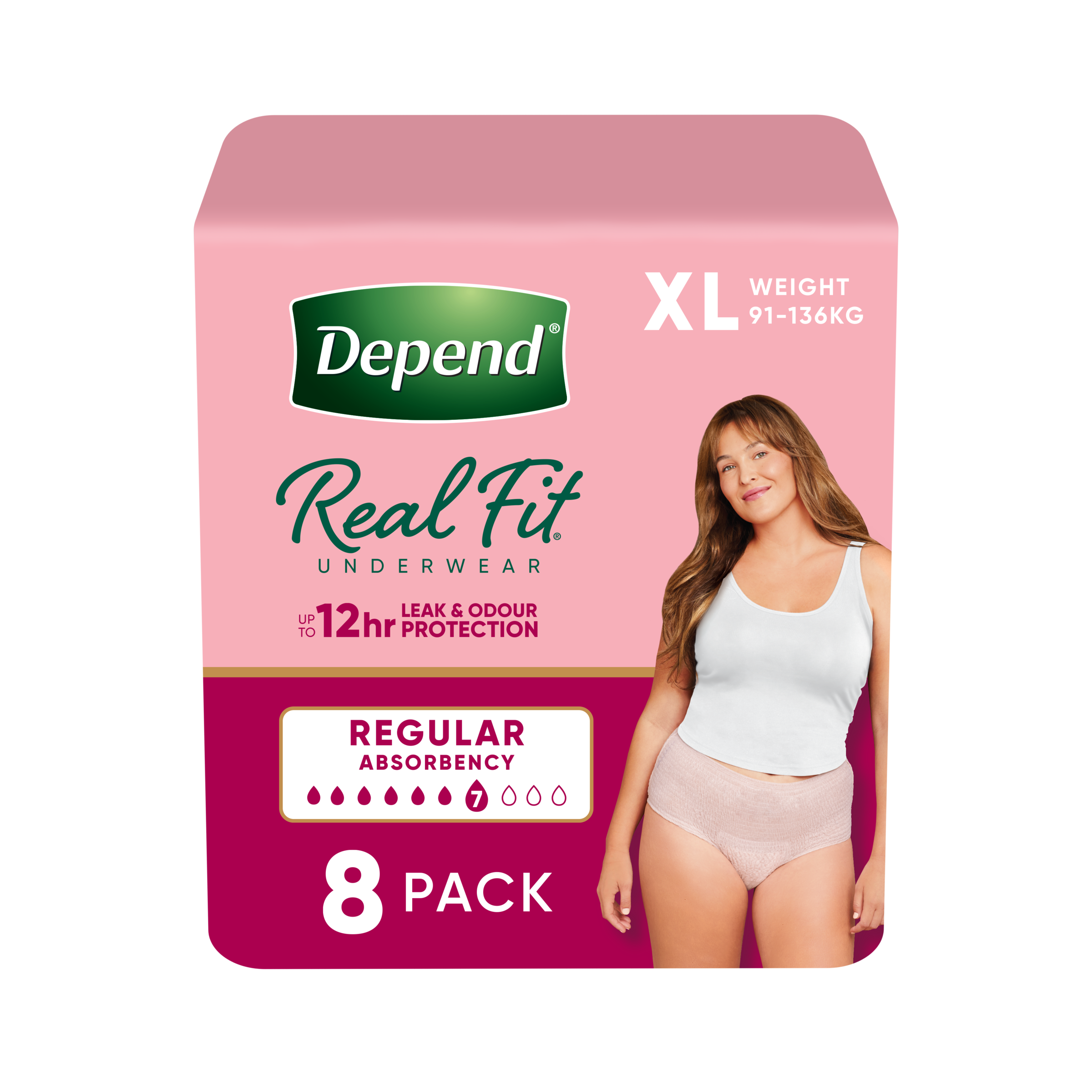 DEPEND WOMEN REAL FIT UNDERWEAR REGULAR 7D X-LARGE 8 PACK - Image 11