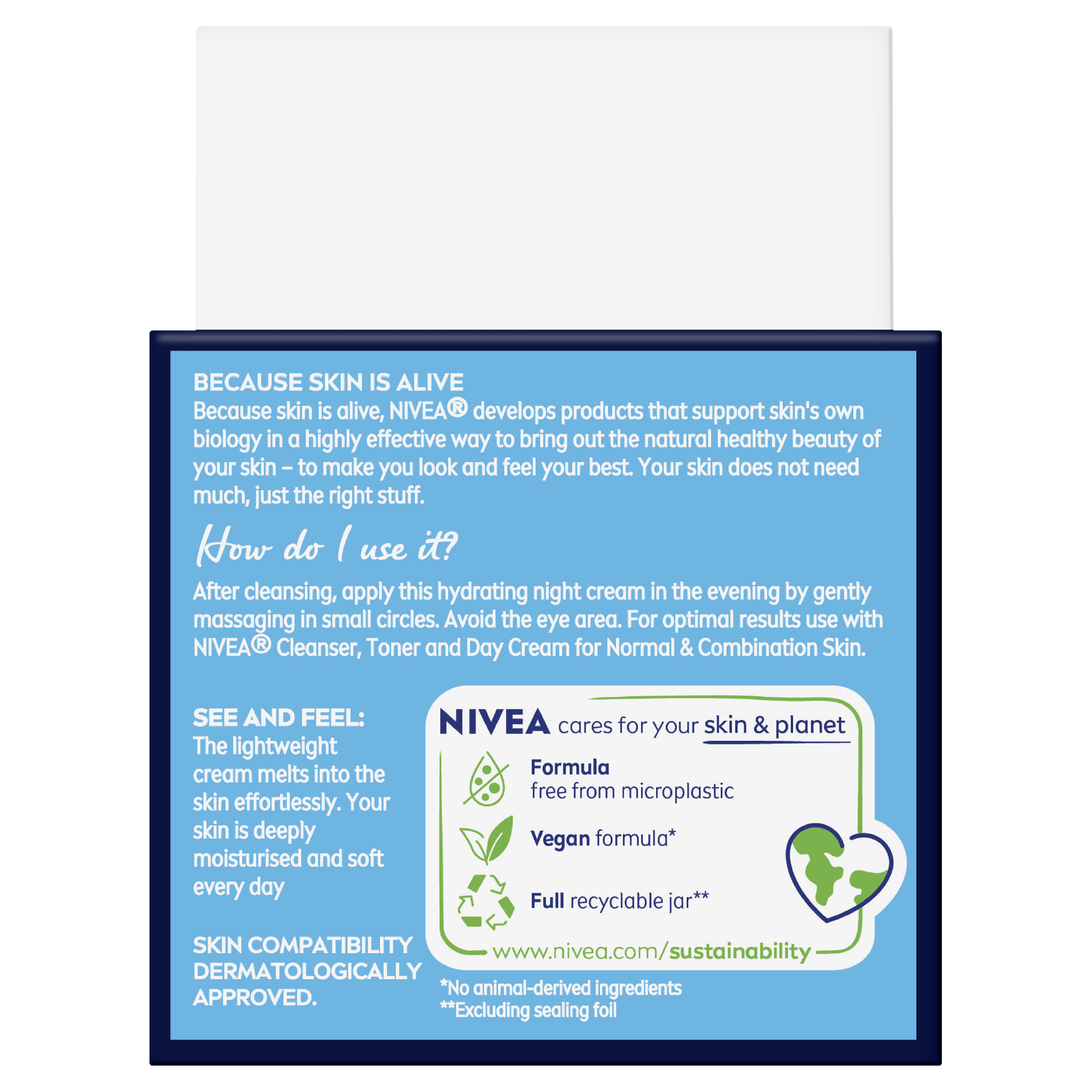 NIVEA DAILY ESSENTIALS REGENERATING NORMAL & COMBINATION NIGHT CREAM 50ML - Image 2