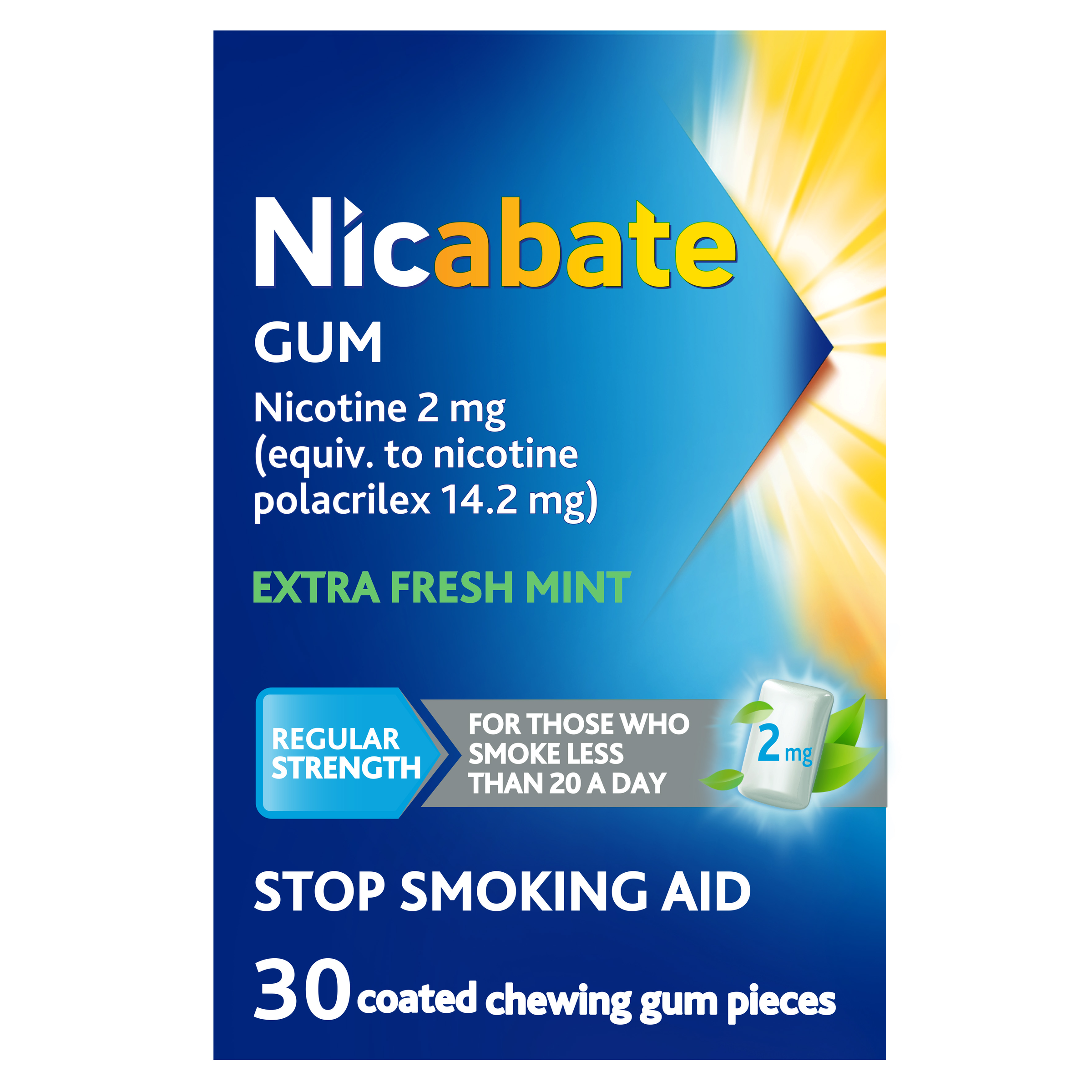 NICABATE EXTRA FRESH 2MG GUM 30 PACK - Image 11