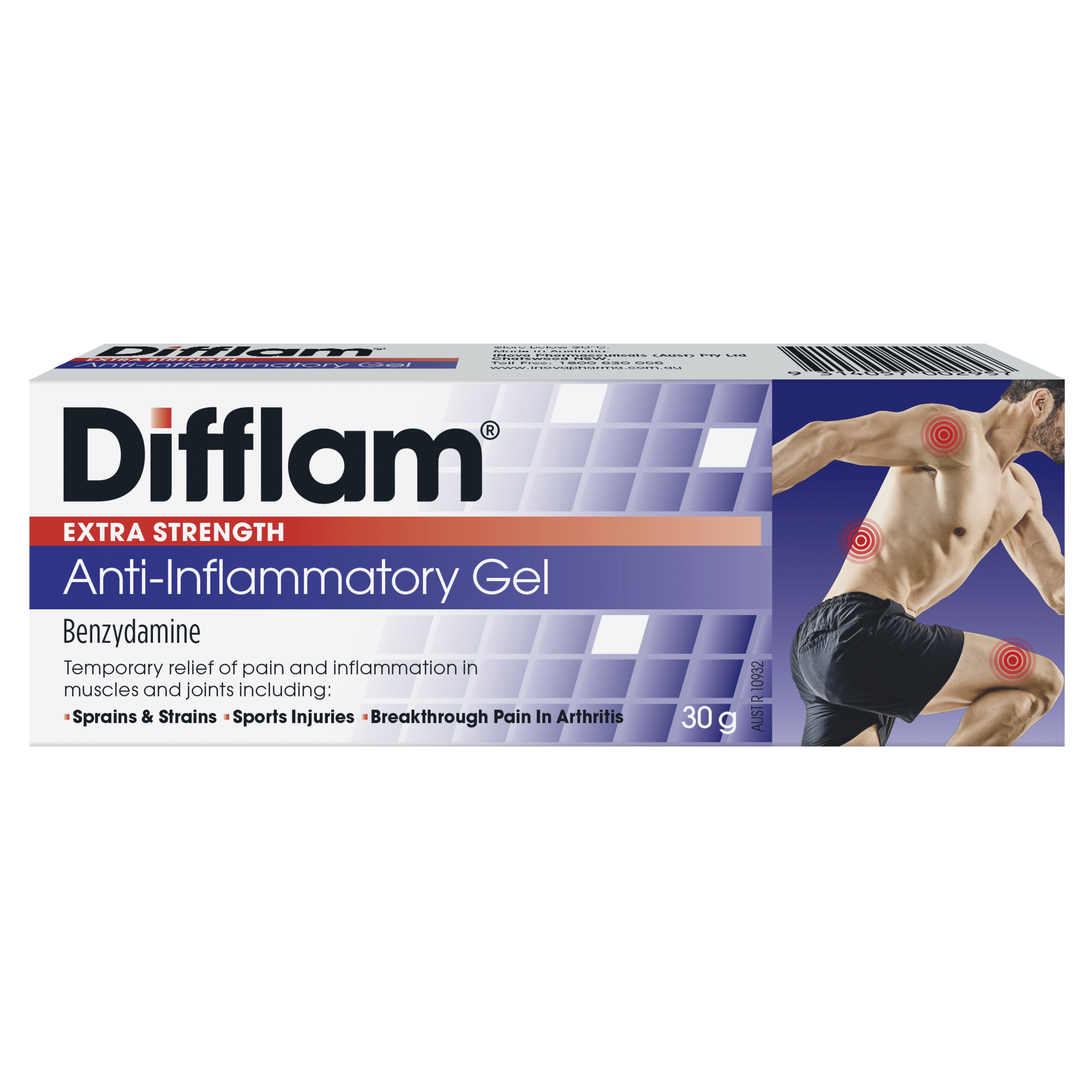 DIFFLAM ANTI INFLAMMATORY EXTRA STRENGTH 5% GEL 30G