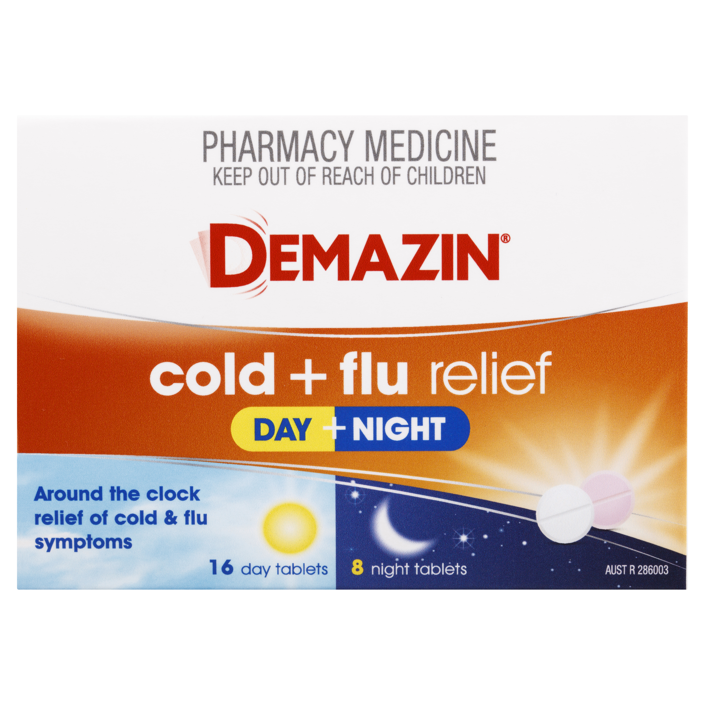 DEMAZIN DAY & NIGHT COLD & FLU PE 24 TABLETS - Image 2