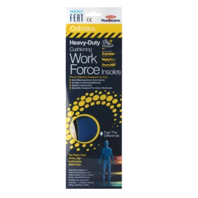 NEAT FEAT ORTHOTICS HEAVY-DUTY CUSHION WORK FORCE INSOLE LARGE