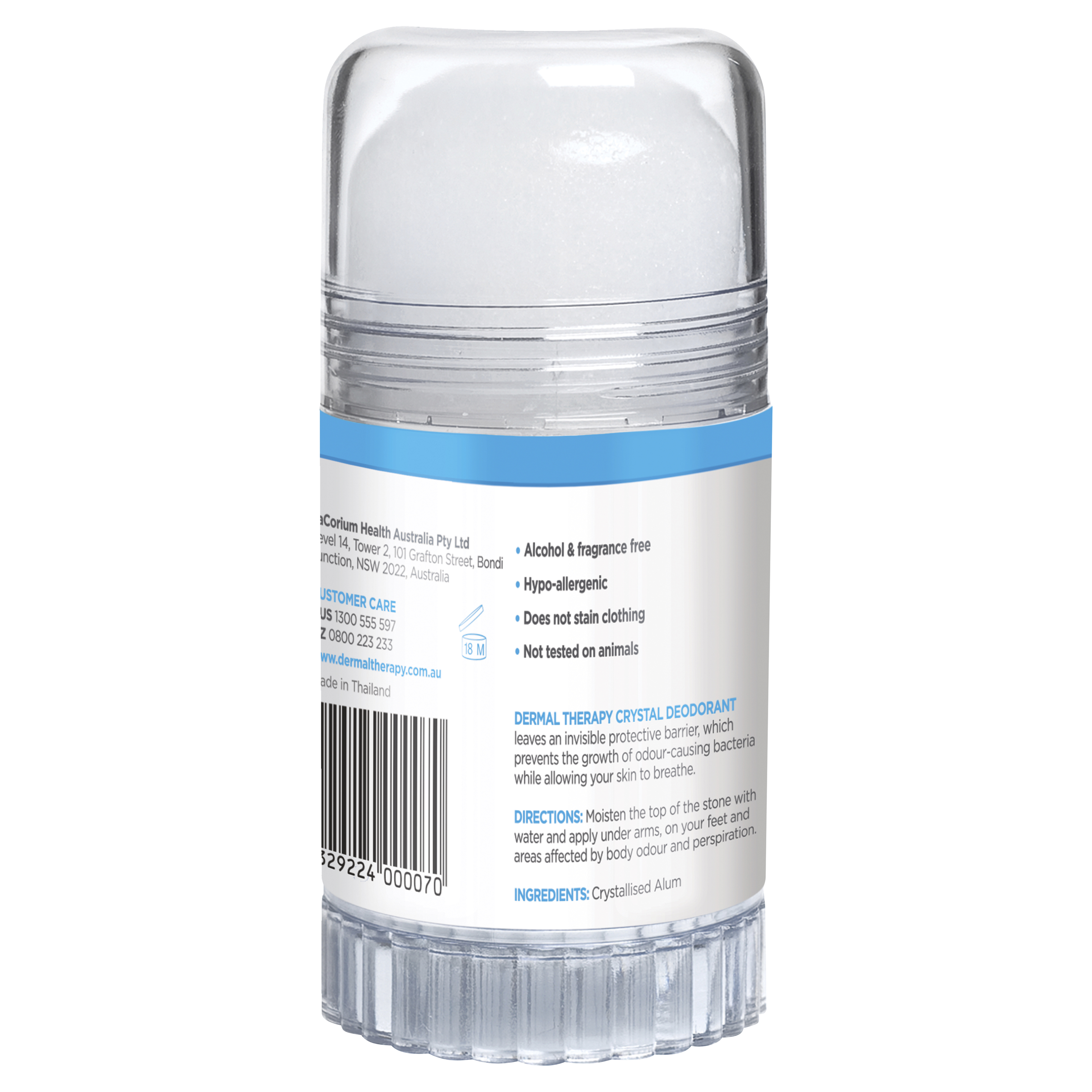 DERMAL THERAPY CRYSTAL DEODORANT ANTI-PERSPIRANT STICK FRAGRANCE FREE 120G - Image 2