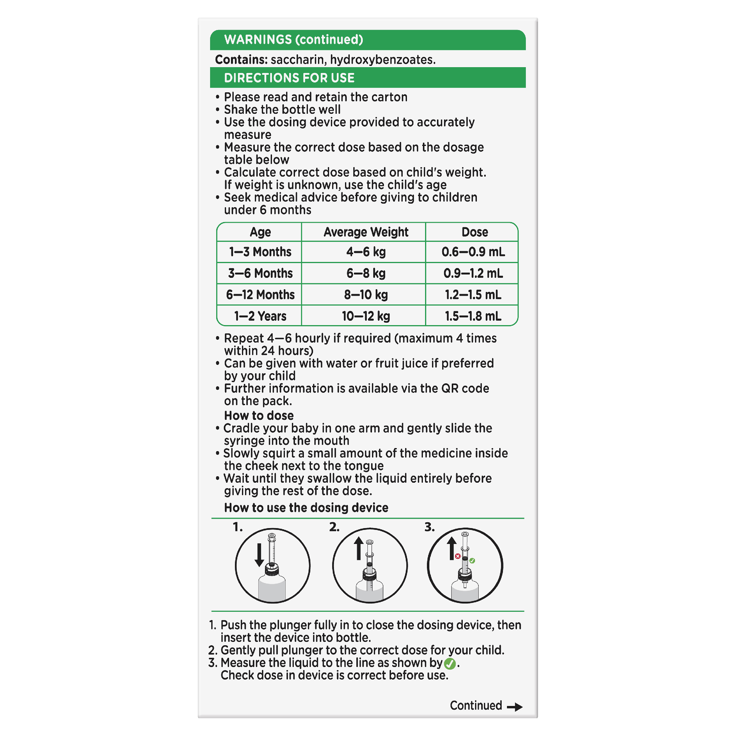 PANADOL CHILDREN 1 MONTH - 1 YEAR COLOUR FREE DOSING DEVICE 50ML - Image 4