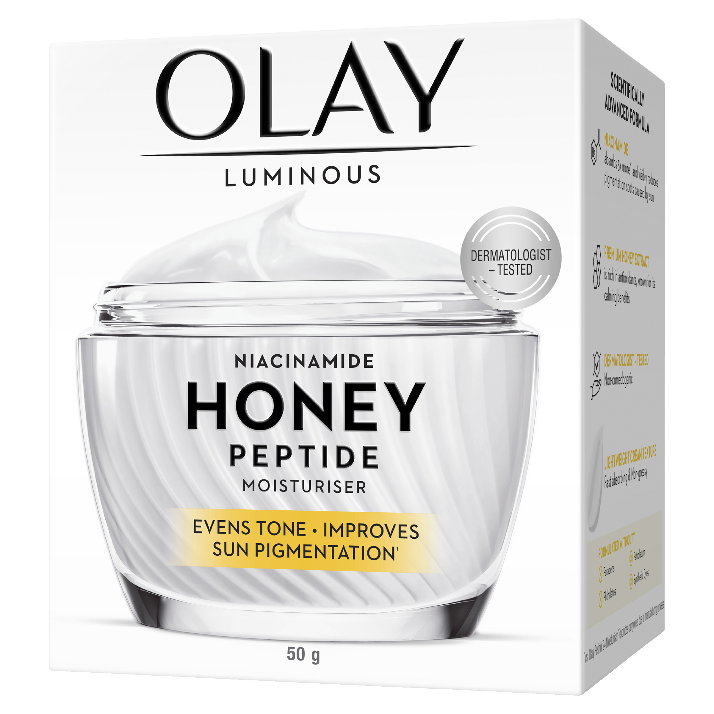 OLAY MOISTURISER NIACINAMIDE HONEY PEPTIDE 50G