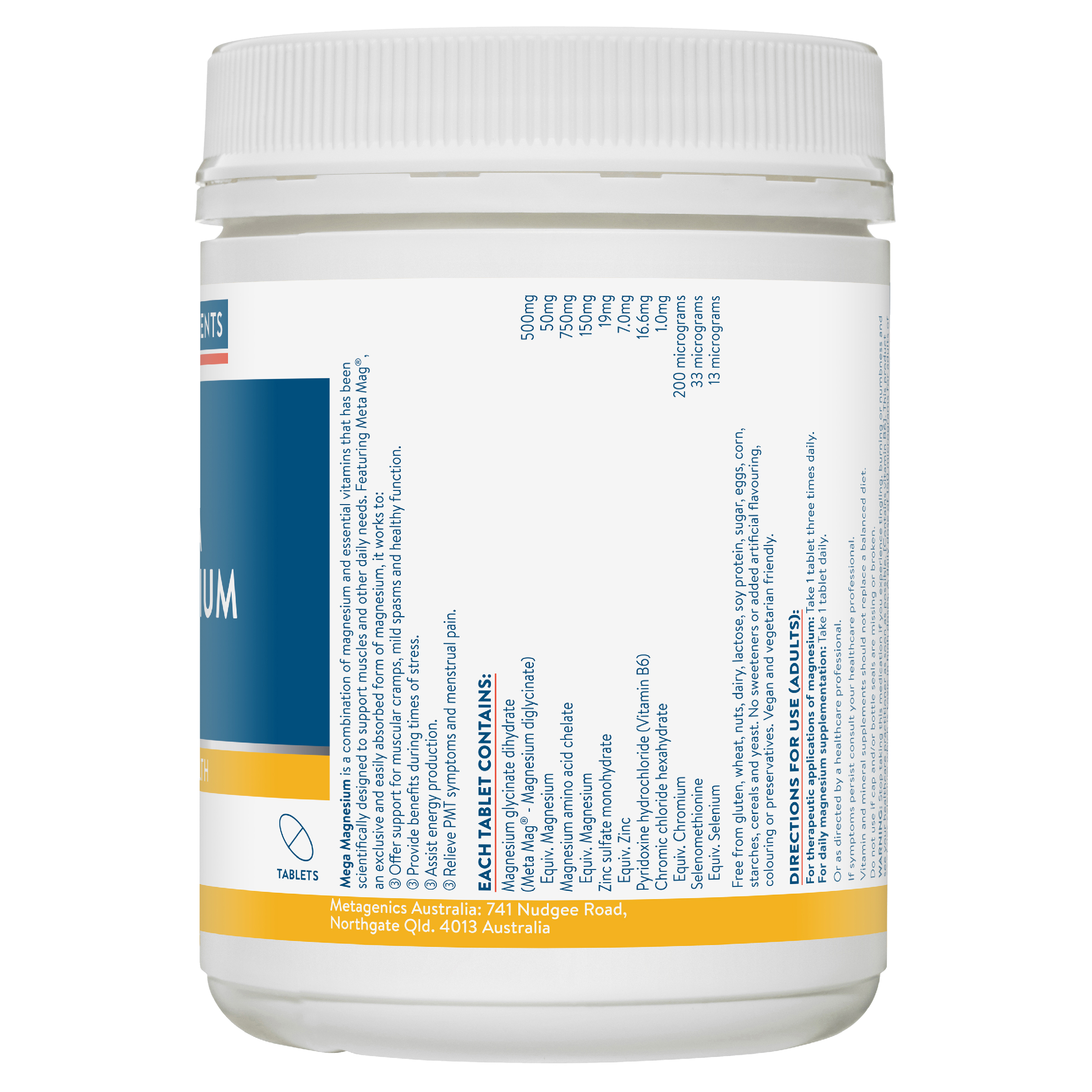 ETHICAL NUTRIENTS MEGA MAGNESIUM 60 TABLETS - Image 3