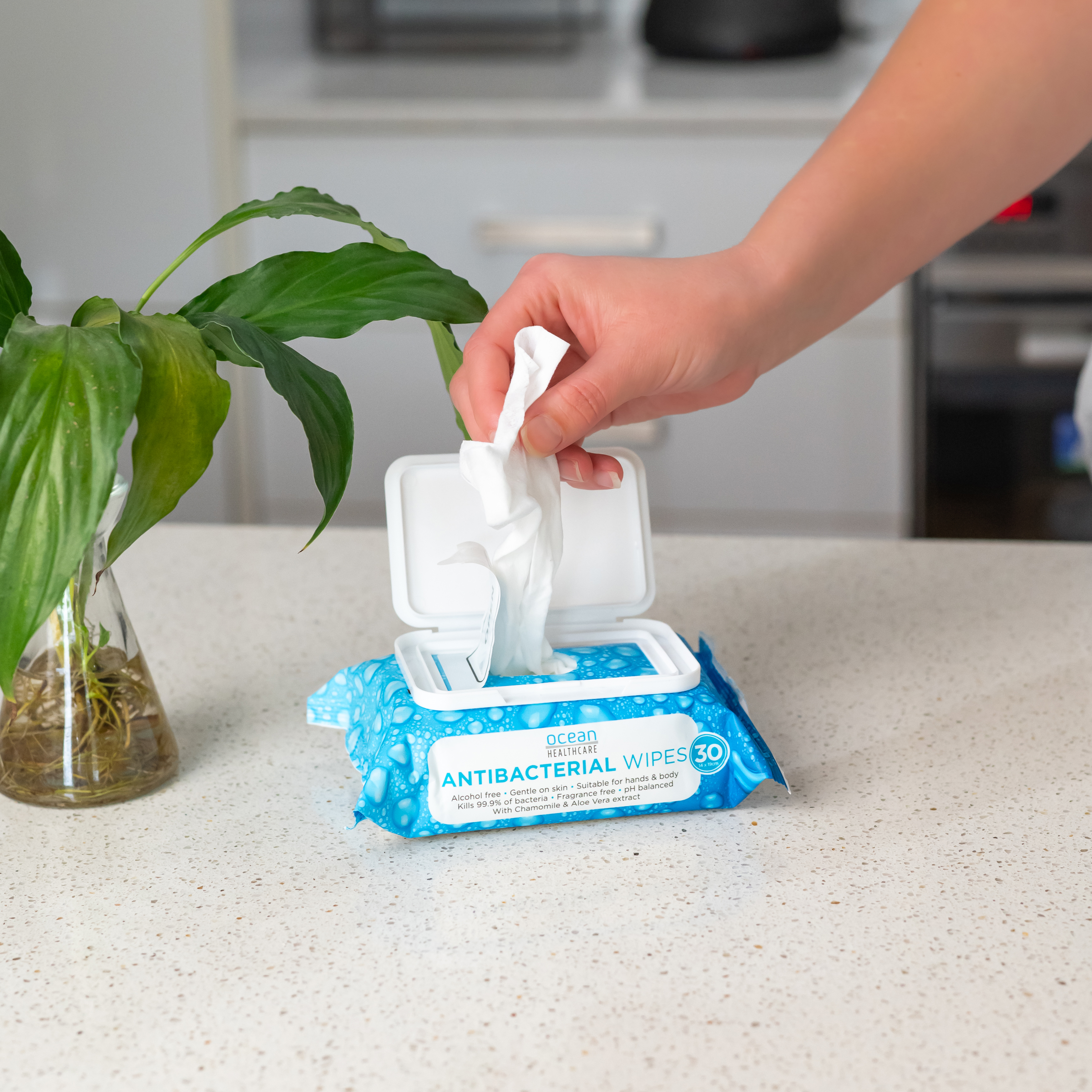 OCEAN HEALTHCARE ANTIBACTERIAL WIPES FRAGRANCE FREE 30 PACK - Image 7