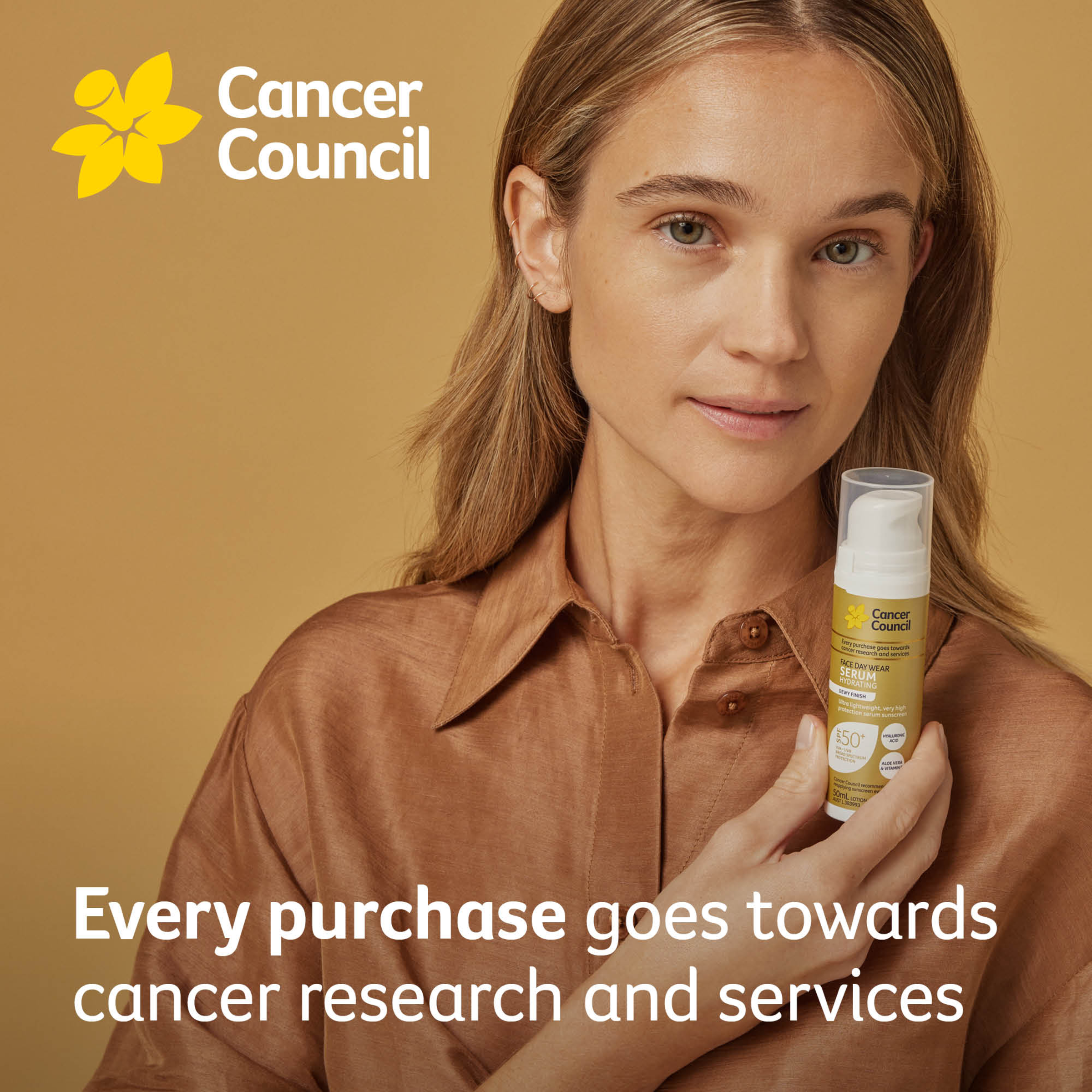 CANCER COUNCIL FACE SUNSCREEN SERUM HYDRATE PUMP SPF50+ 50ML - Image 8