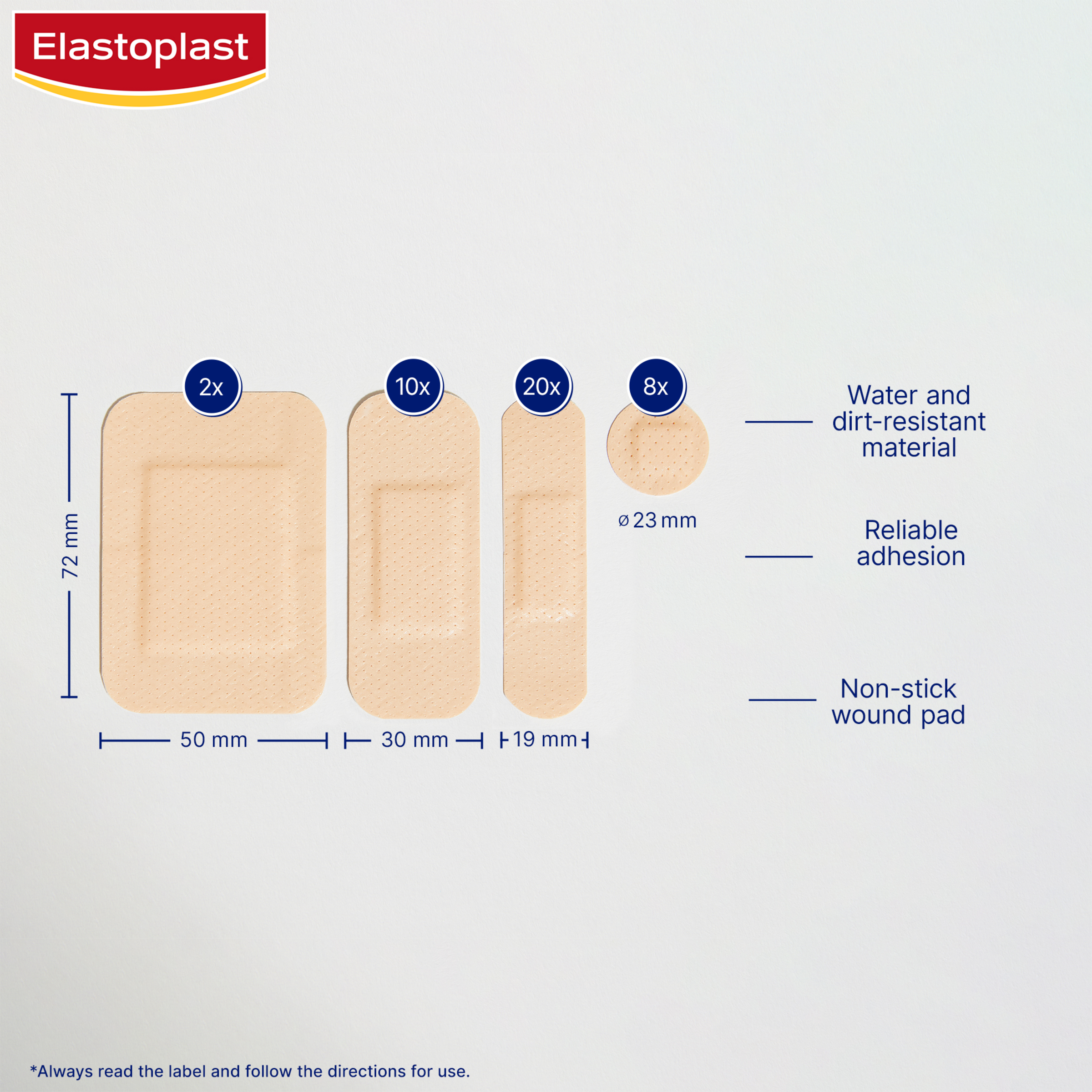 ELASTOPLAST PLASTIC WATER-RESISTANT ASSORTED DRESSINGS 40 PACK - Image 3