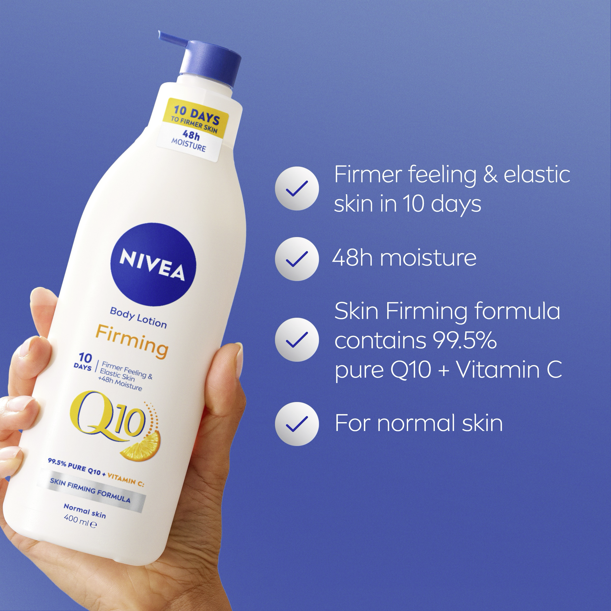 NIVEA Q10+C RICH FIRMING BODY LOTION 400ML - Image 4