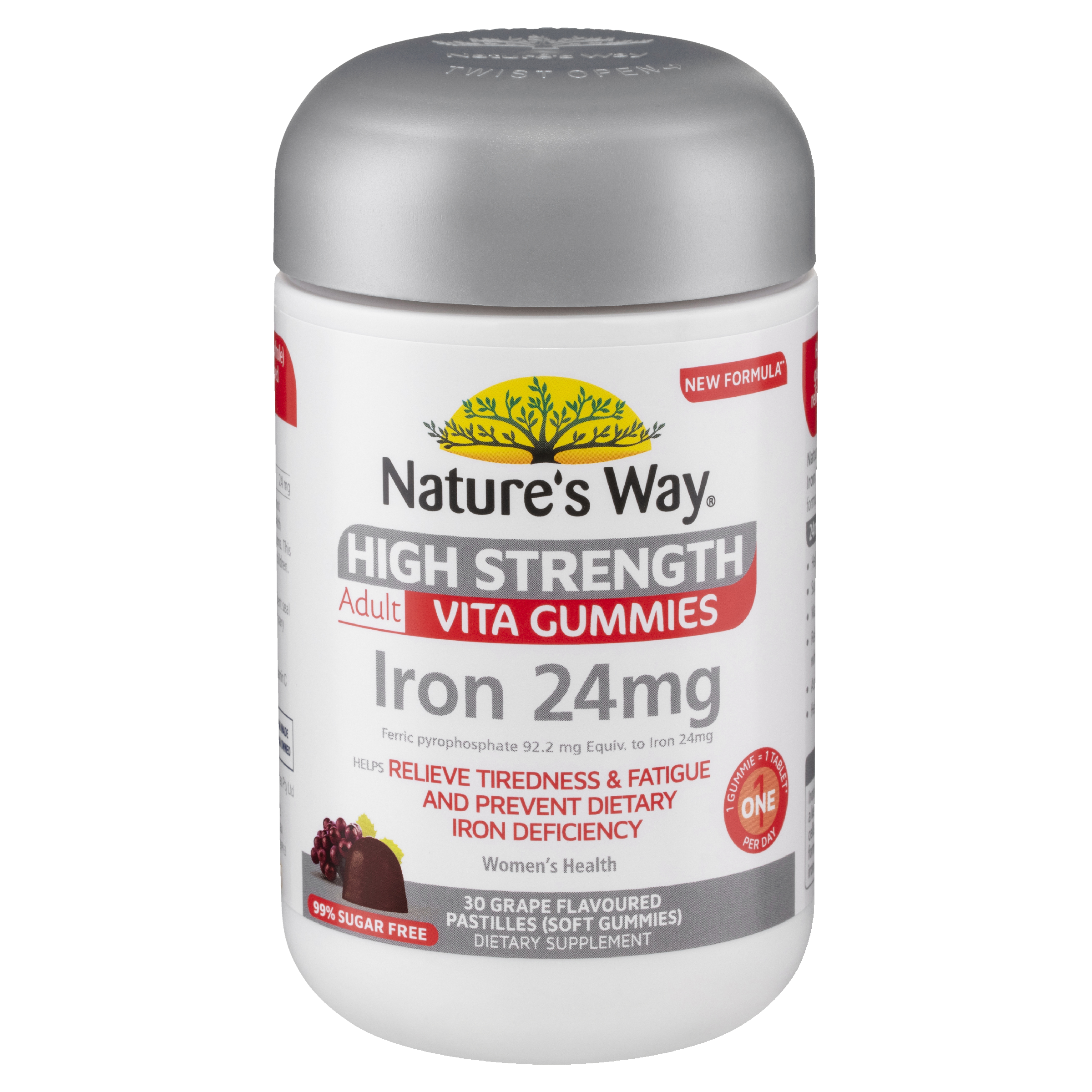 NATURES WAY ADULT VITA GUMMIES IRON 24MG 30 TABLETS - Image 3