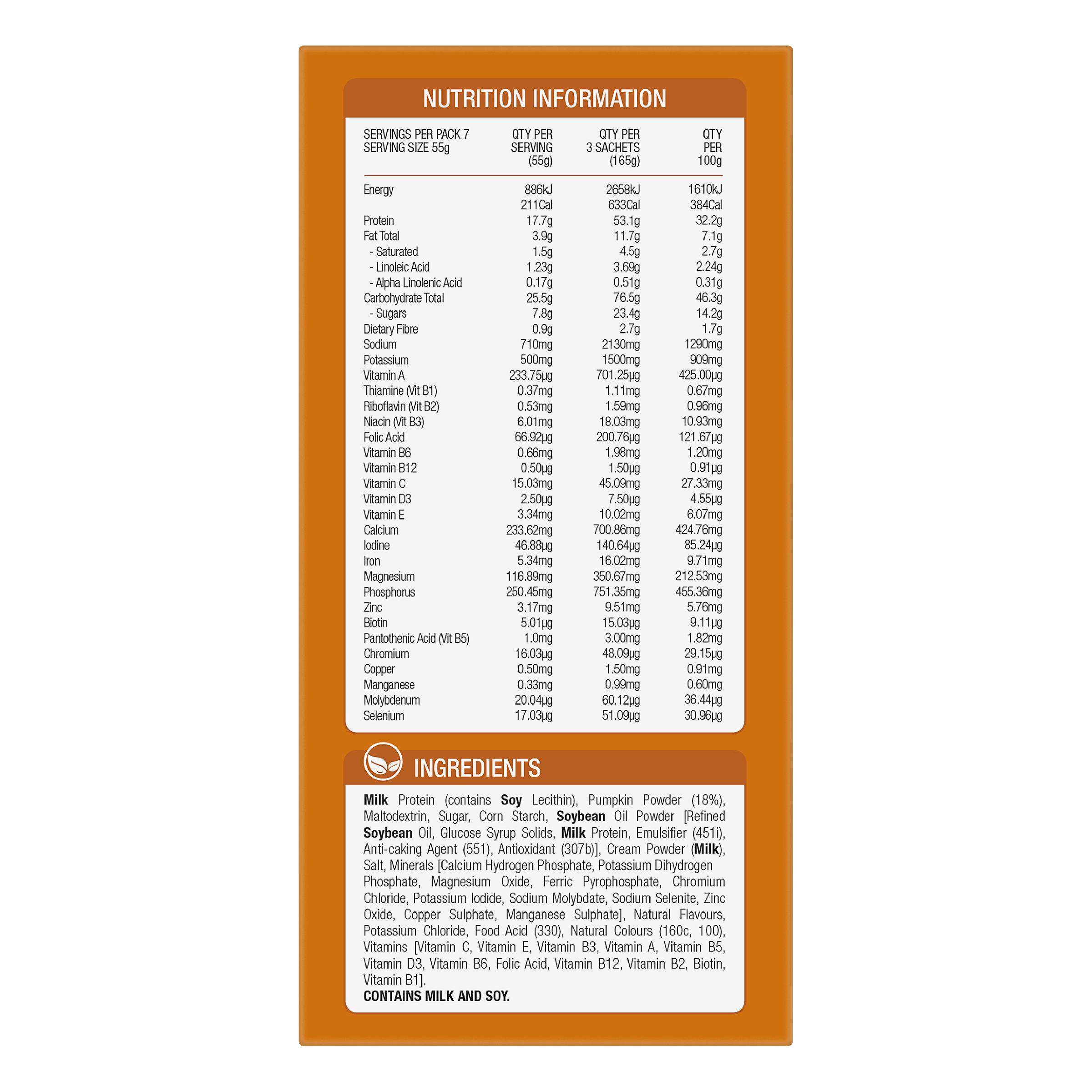 OPTISLIM VLCD SOUP PUMPKIN 55G 7 PACK - Image 3